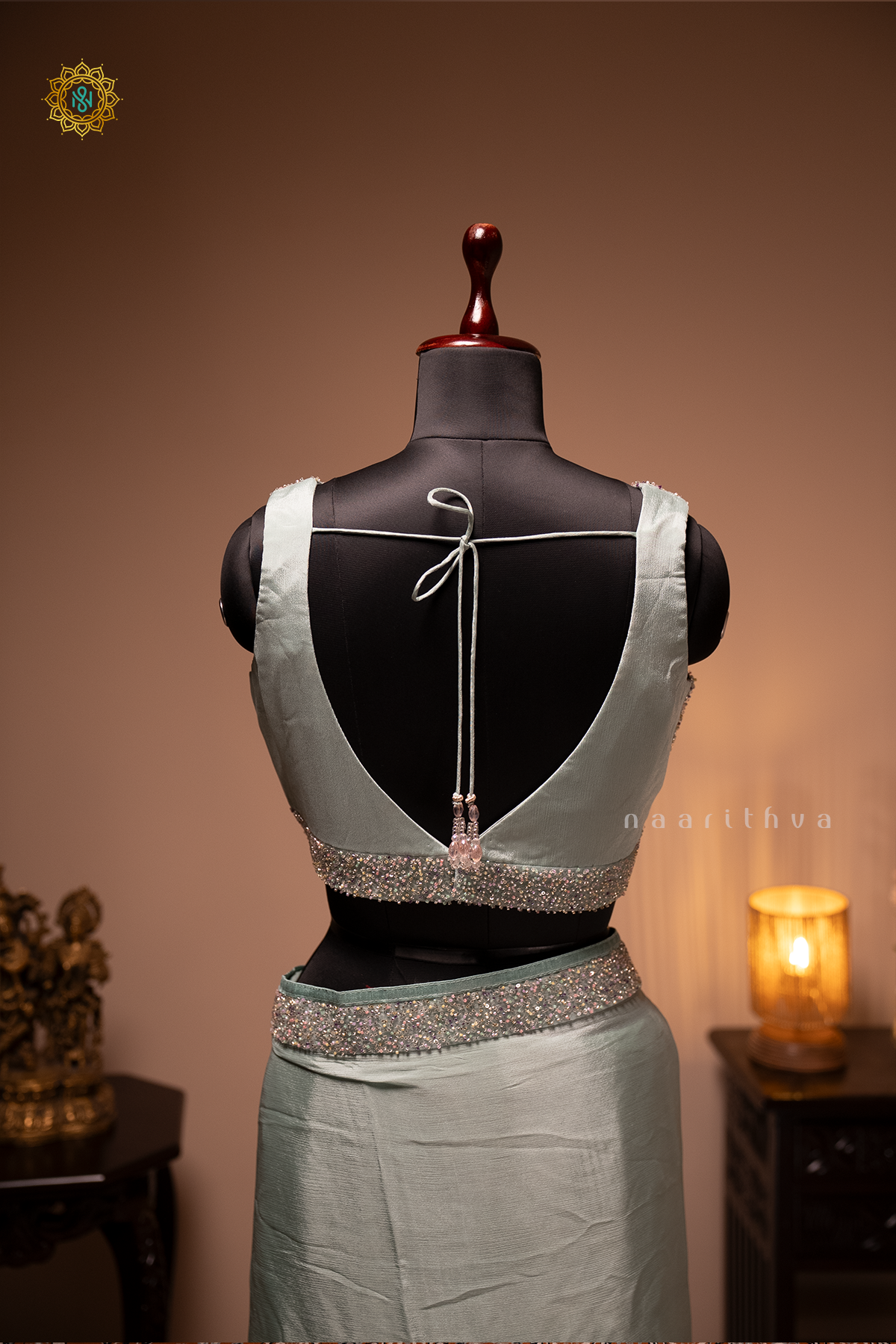 CHINNON DESIGNER WEAR WITH READYMADE BLOUSE