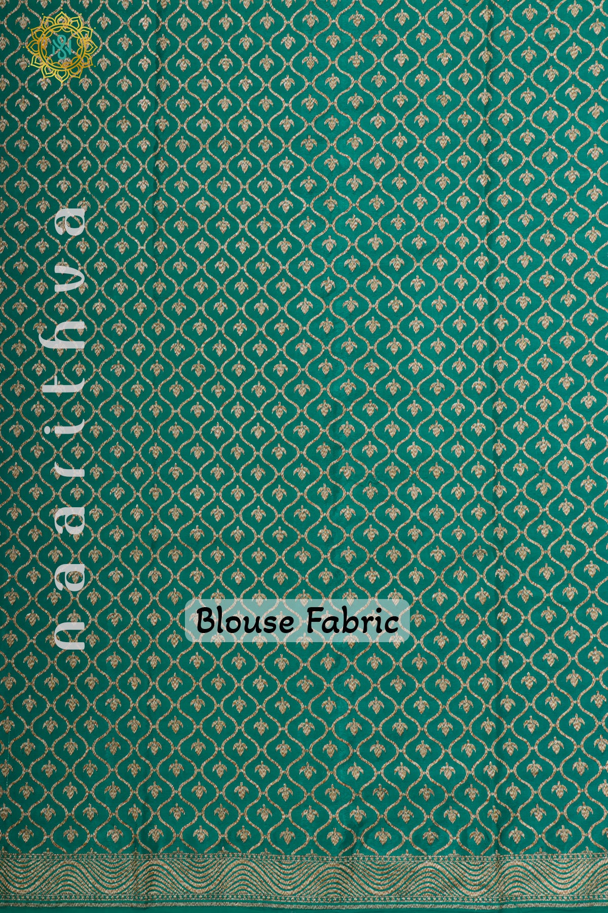 BLUE WITH GREEN - PURE BANARASI CREPE SILK