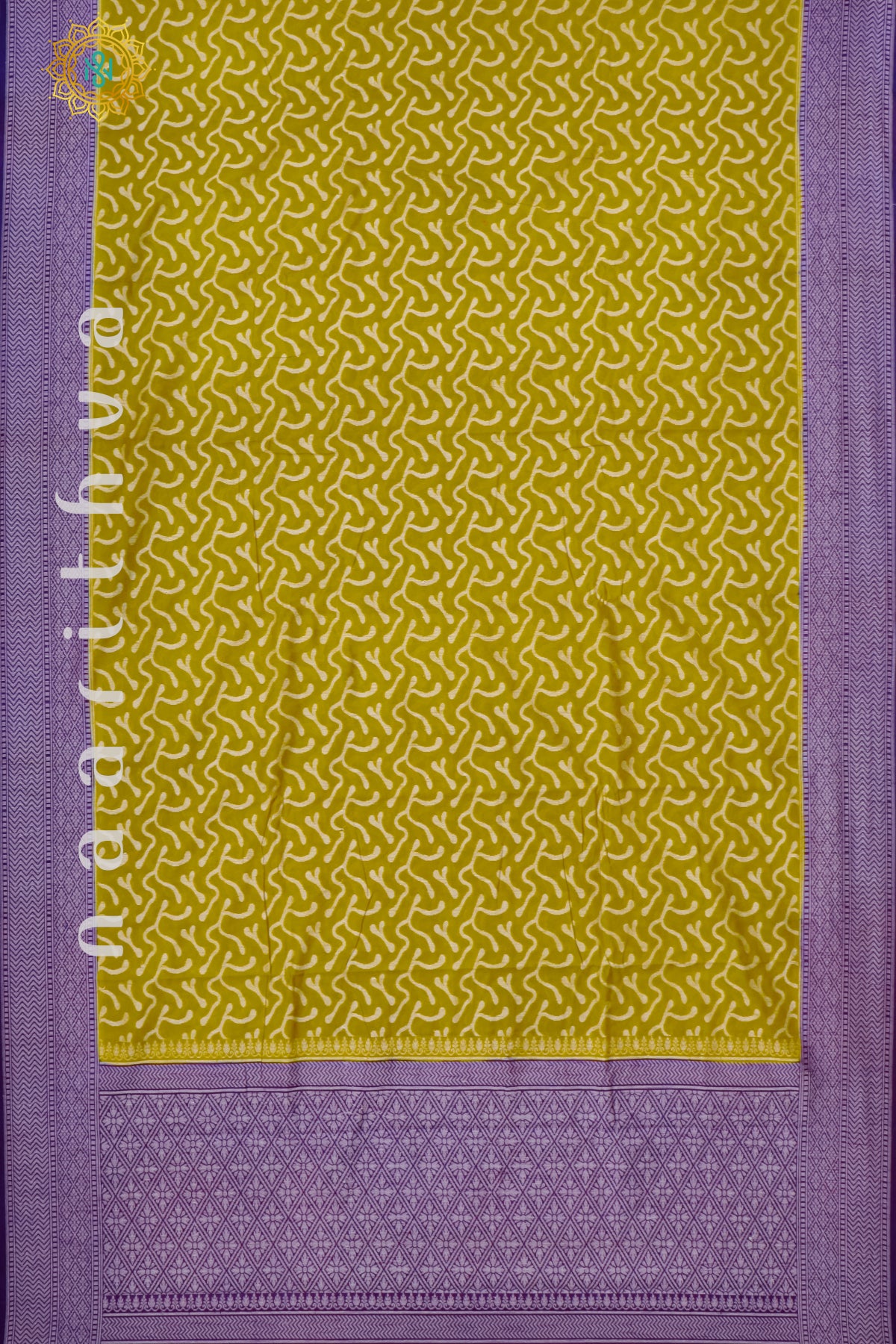 MUSTARD WITH PURPLE - JUTE COTTON