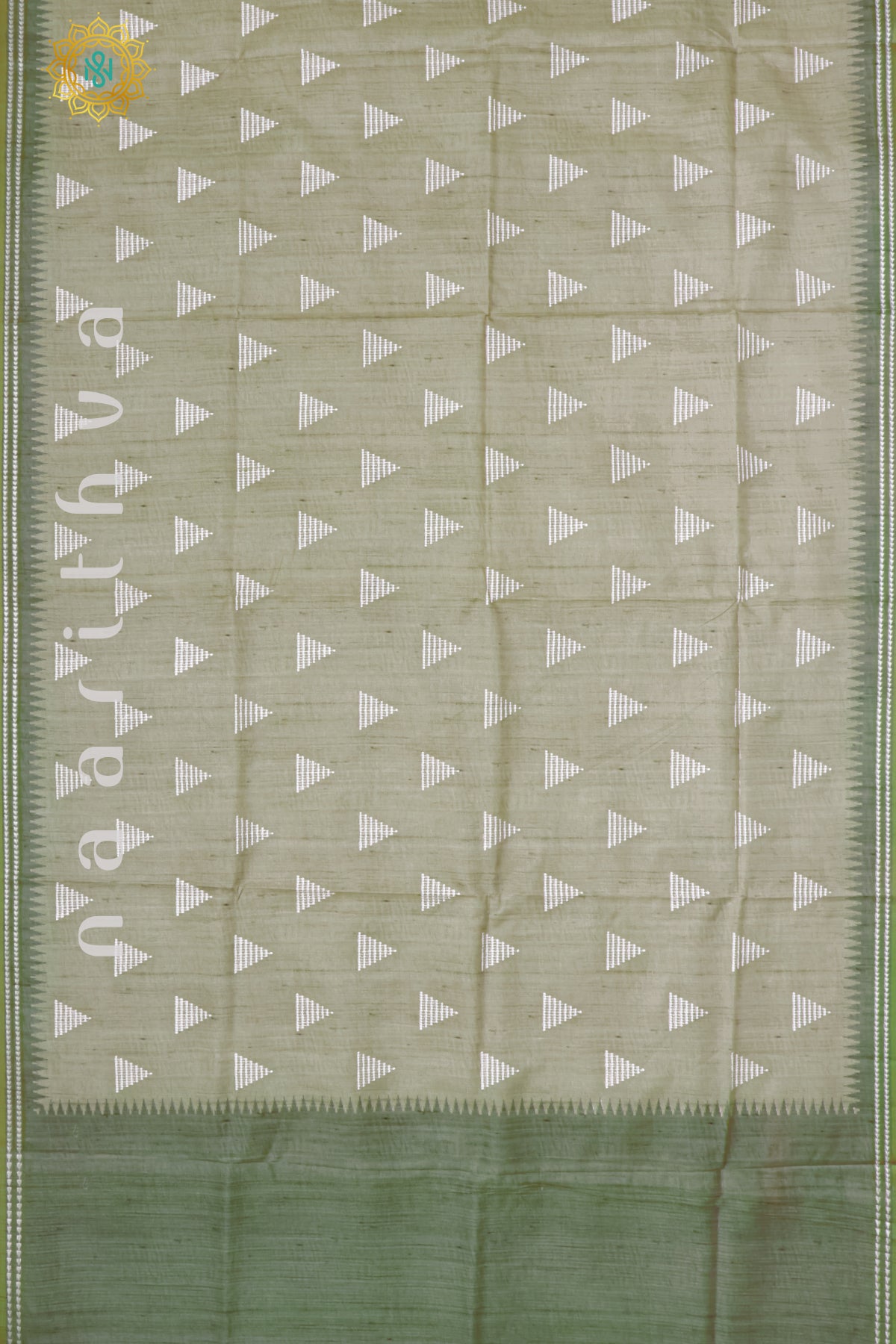 BIEGE WITH GREEN - SEMI TUSSAR