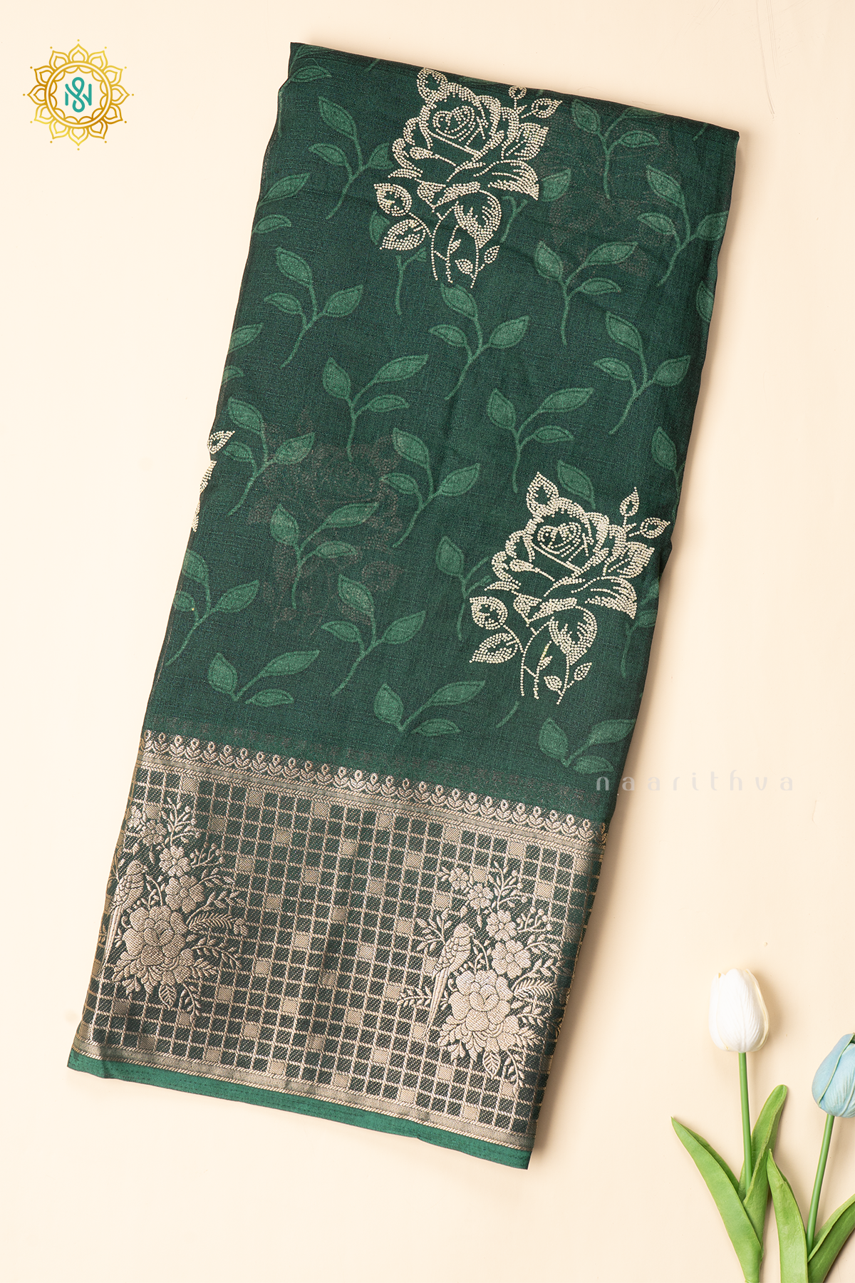 BOTTLE GREEN - SEMI GEORGETTE