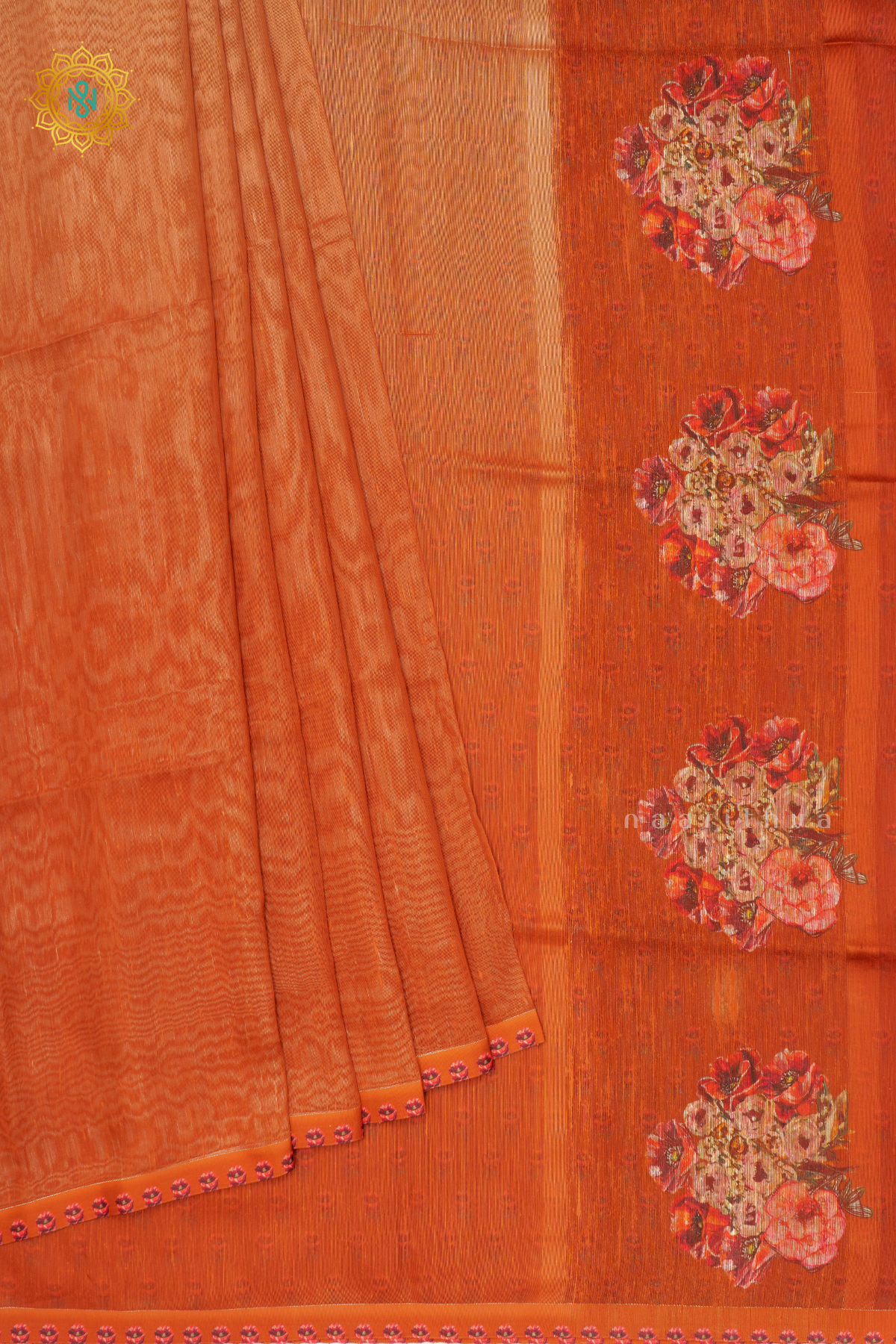 DUAL SHADE OF ORANGE - LINEN BY COTTON