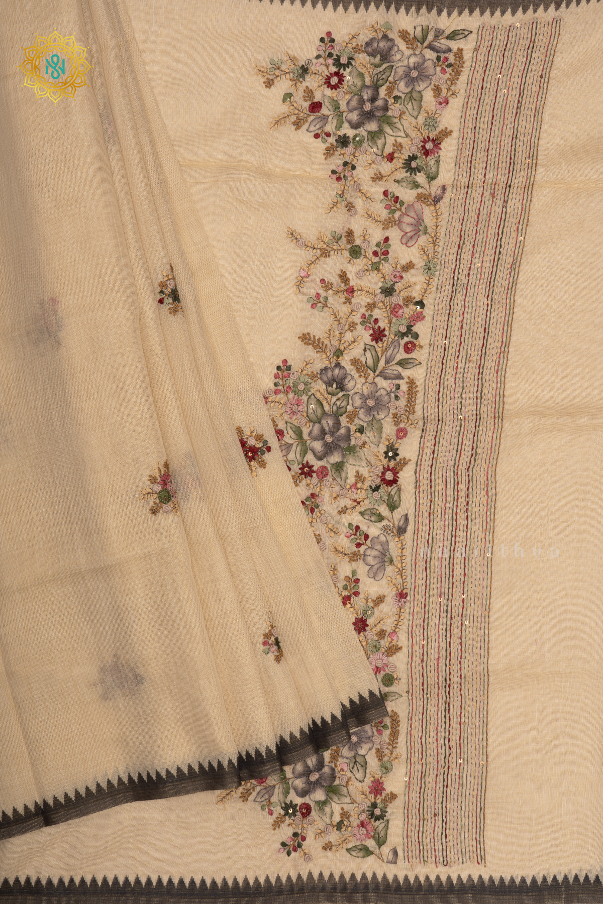 WHITE WITH BLACK - LINEN TISSUE