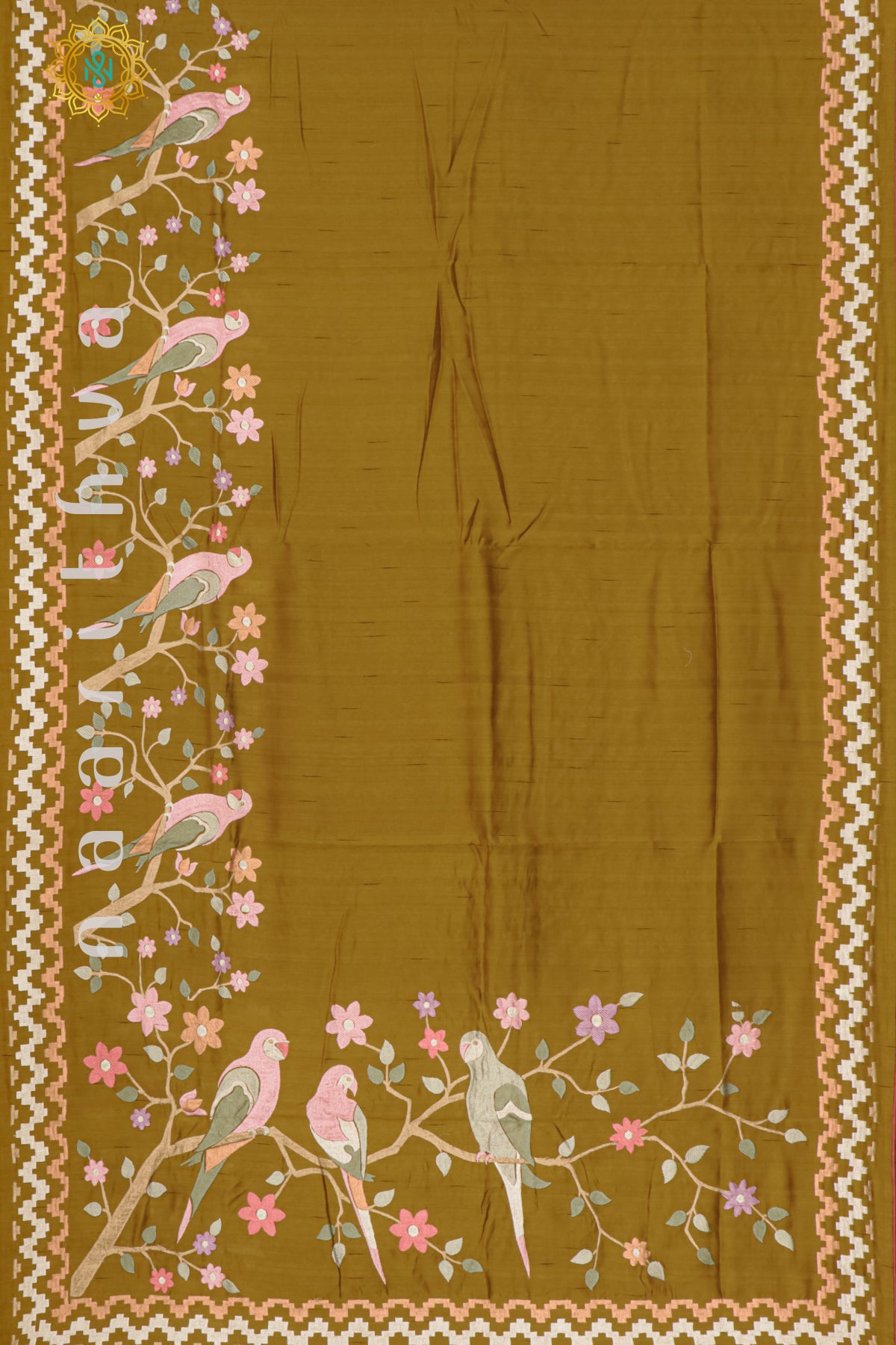 MUSTARD - SEMI TUSSAR SILK WITH EMBROIDERY