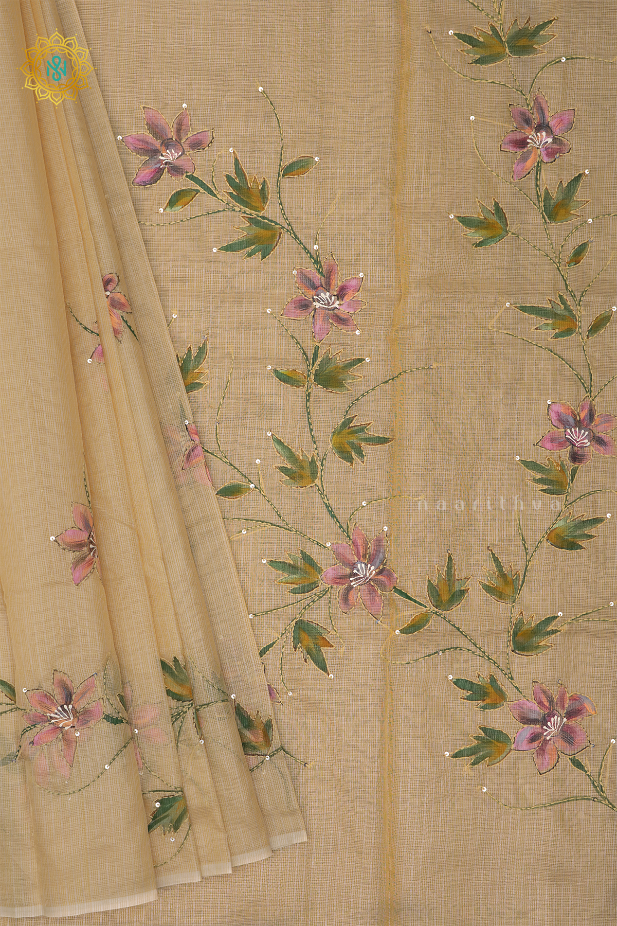 YELLOW - KOTA TISSUE WITH KATHA WORK