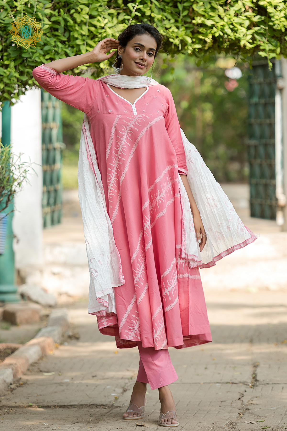 PEACH - COTTON SALWAR SUIT WITH TOP, BOTTOM & DUPATTA