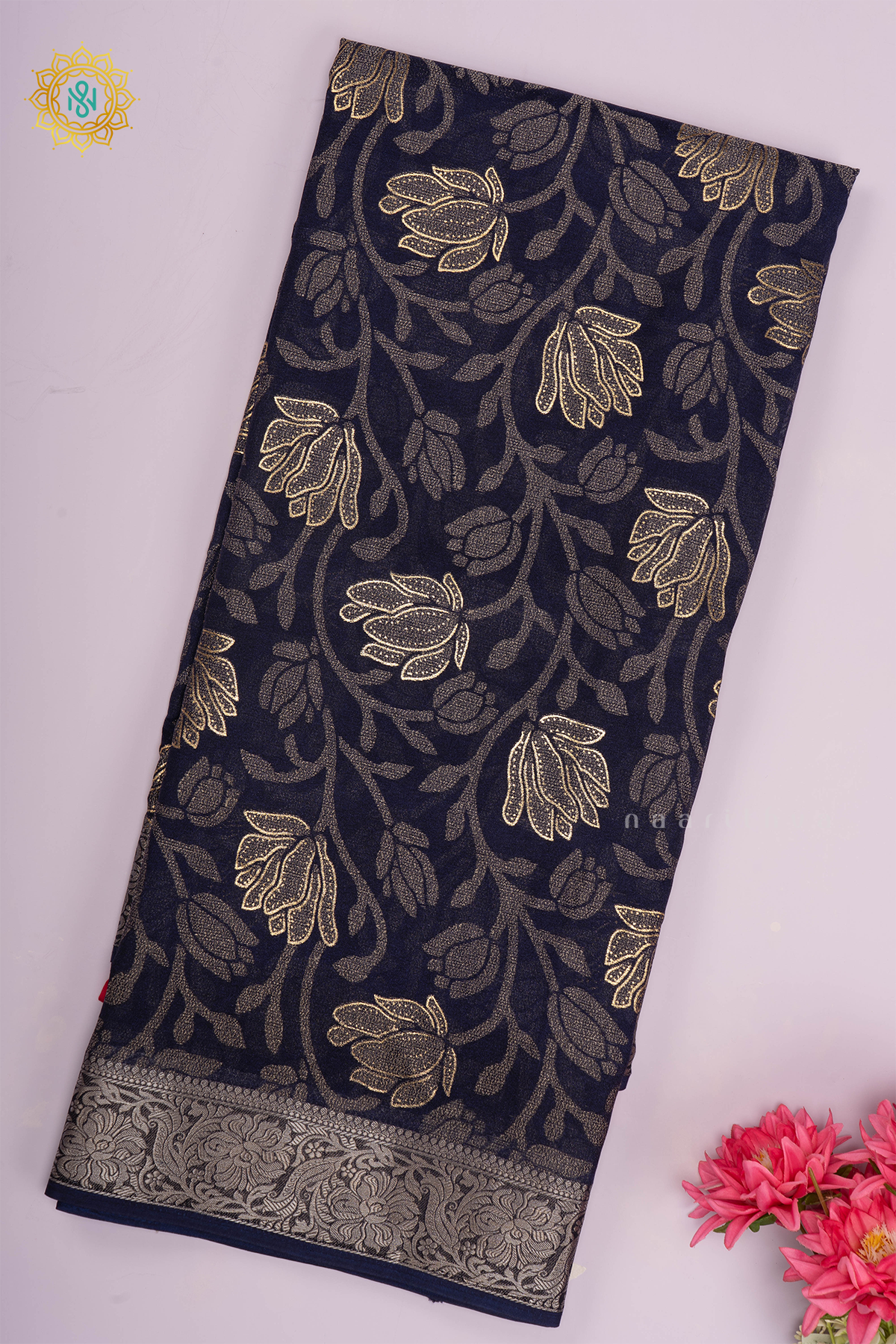 NAVY BLUE - SEMI GEORGETTE