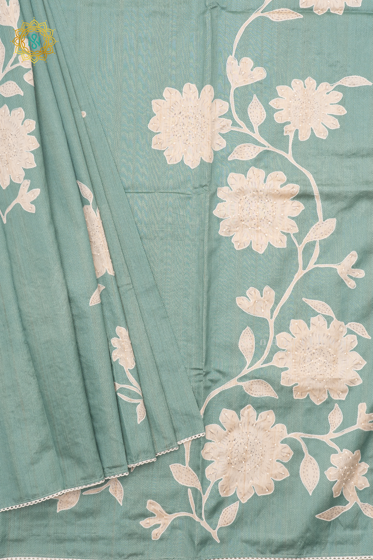 AQUA GREEN - SEMI TUSSAR SILK