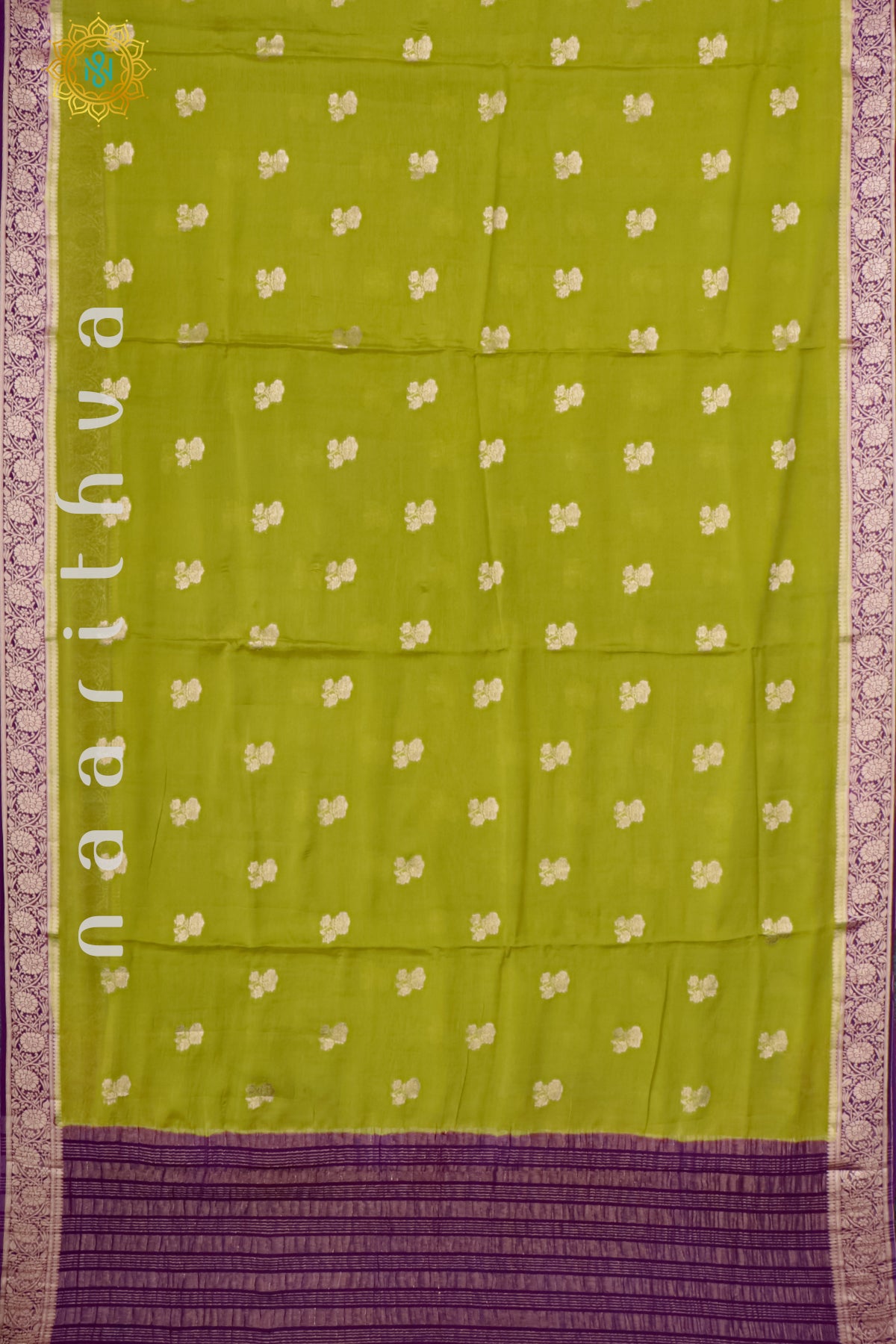 GREEN WITH PURPLE - SEMI CHINNON
