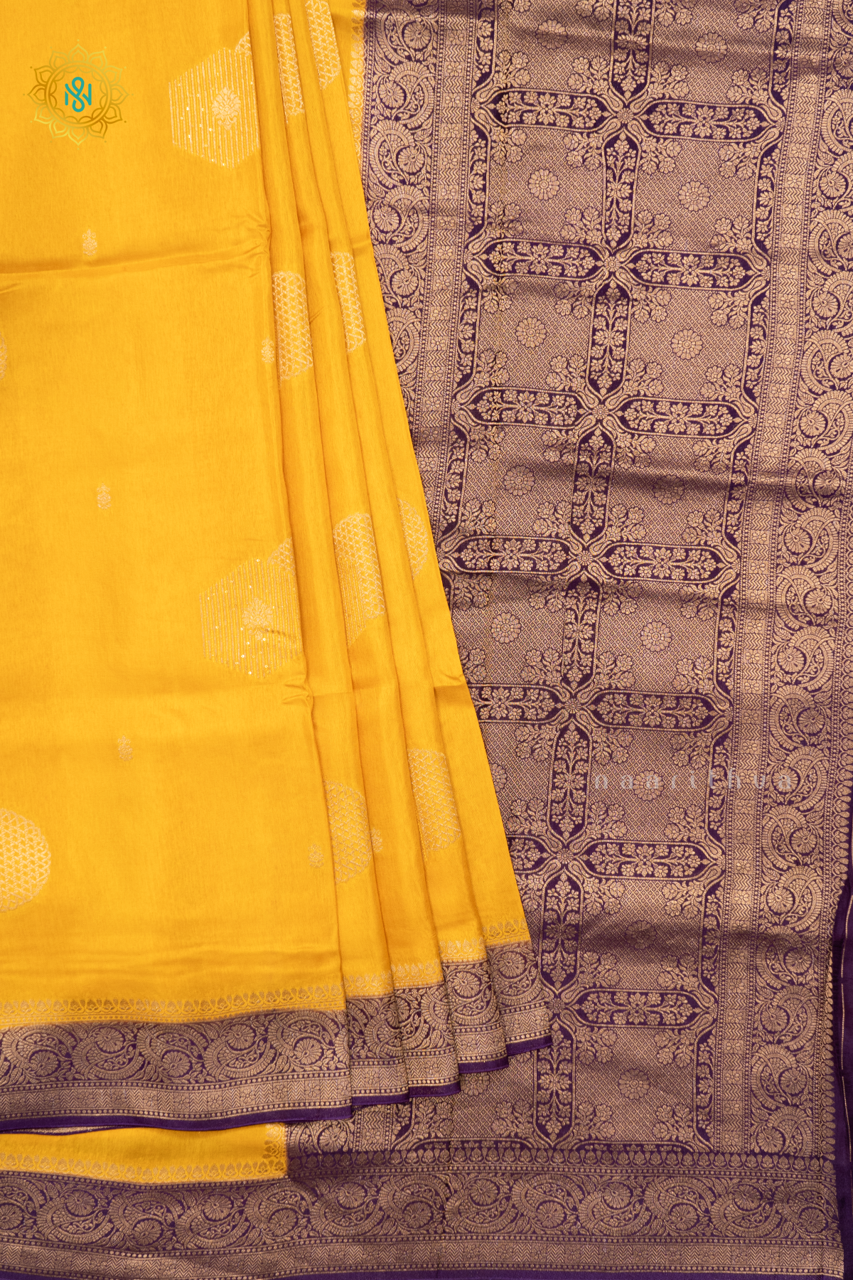 YELLOW WITH PURPLE - DOLA SILK