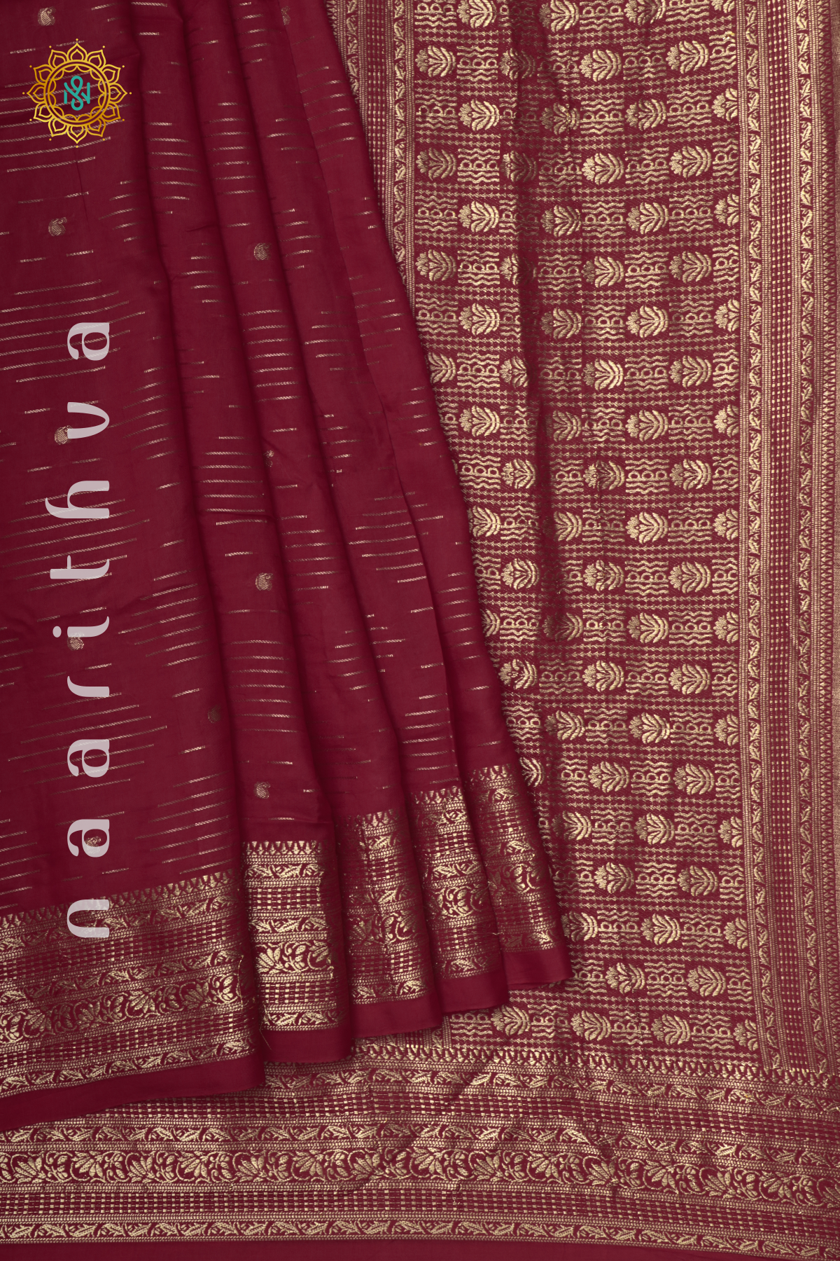 RED WITH GREEN - DOLA SILK