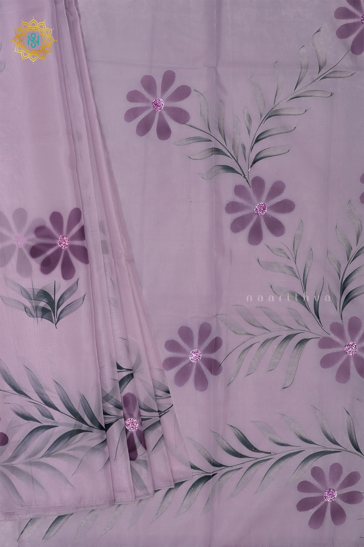 LAVENDER - ORGANZA HAND PAINTED