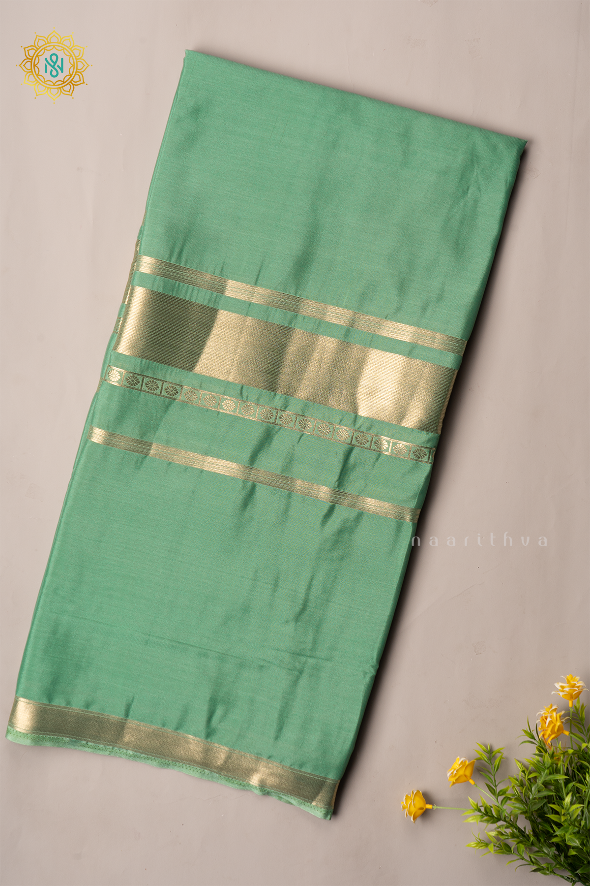 PISTA GREEN - SEMI MYSORE CREPE SILK