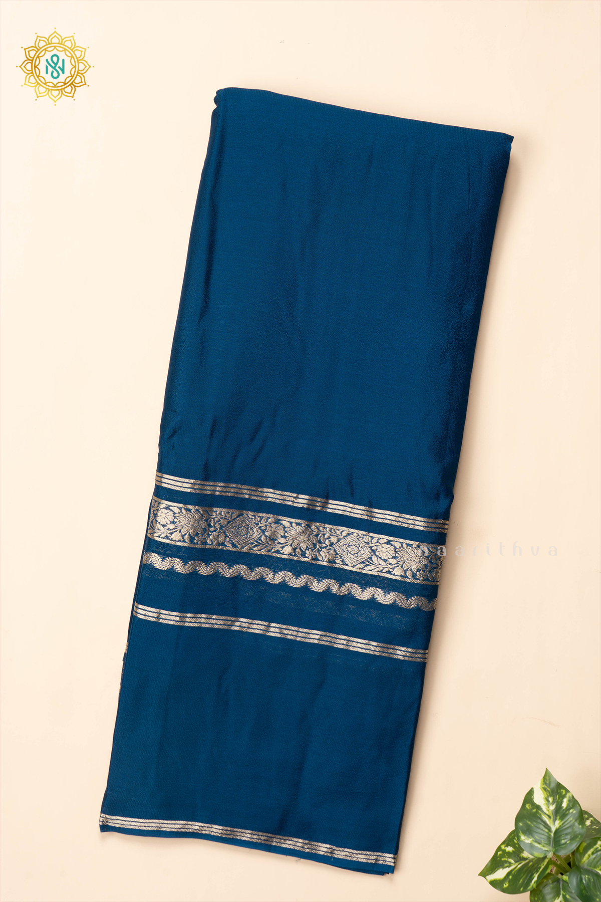 PEACOCK BLUE - SEMI MYSORE CREPE SILK