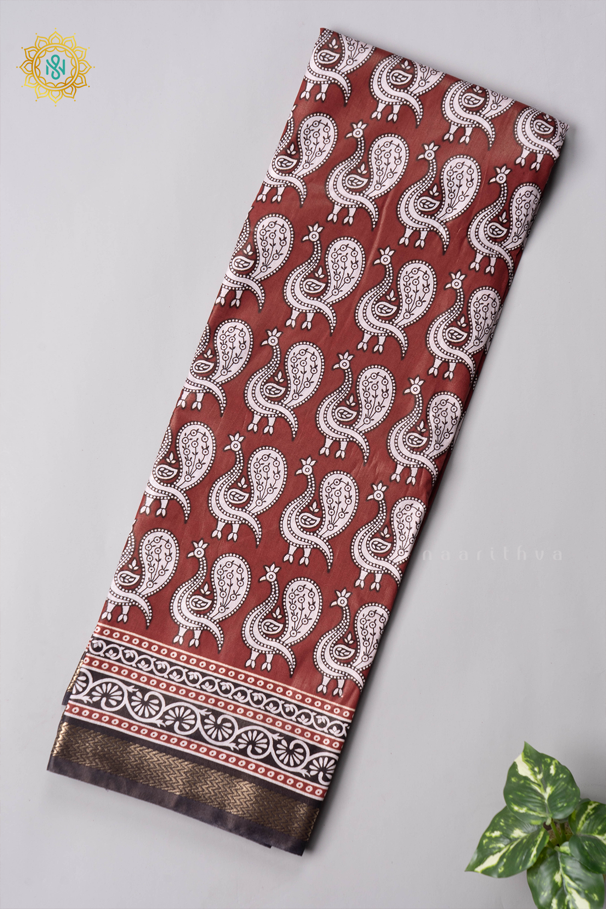 MAROON WITH BLACK - VISCOSE COTTON