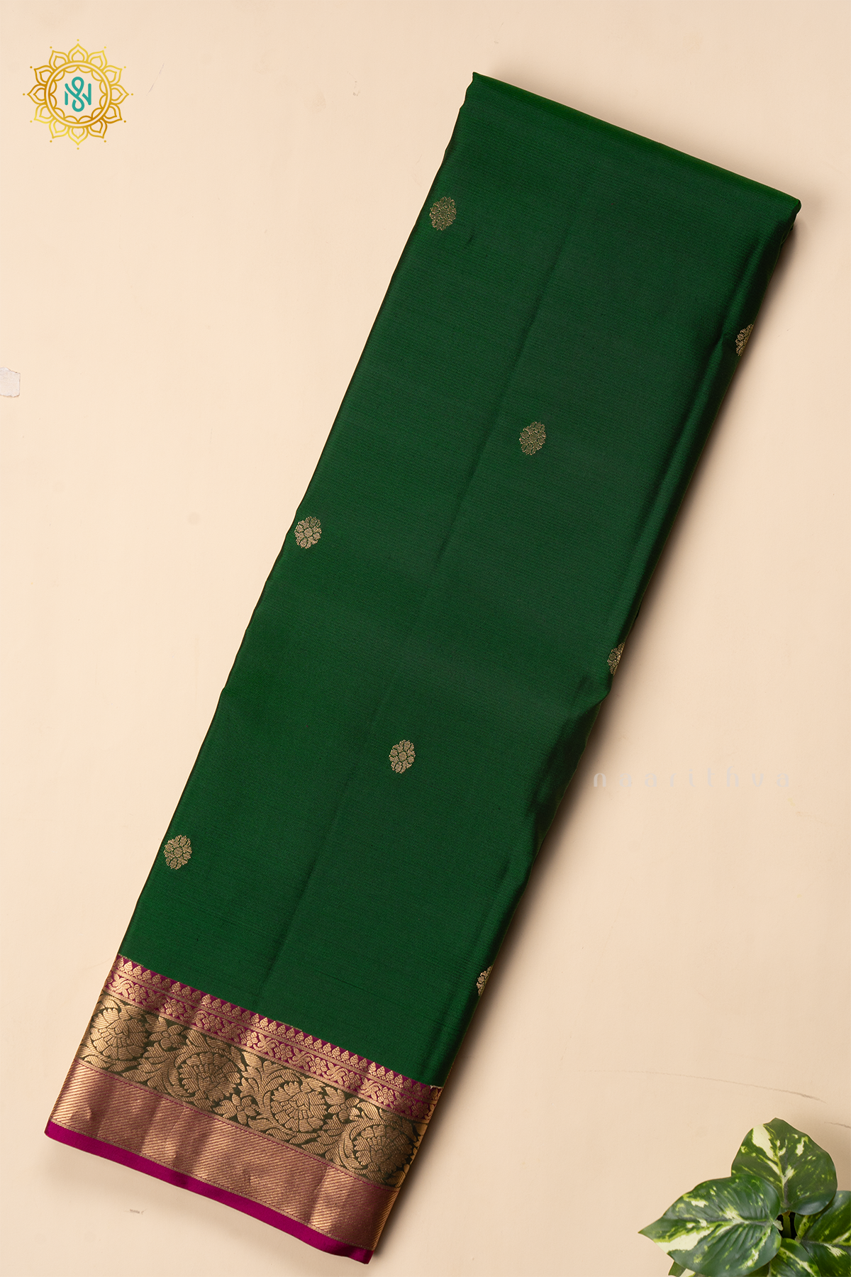 GREEN WITH MAGENTA - PURE KANJIVARAM SILK