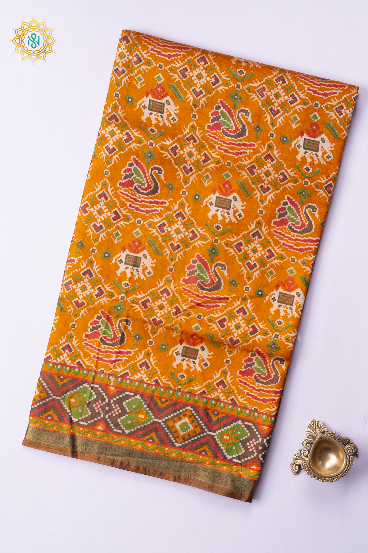 MUSTARD WITH BROWN - SEMI PATOLA SILK