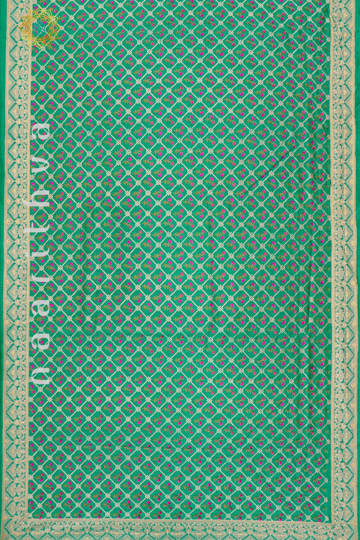 GREEN - SEMI TUSSAR SILK WITH EMBROIDERY