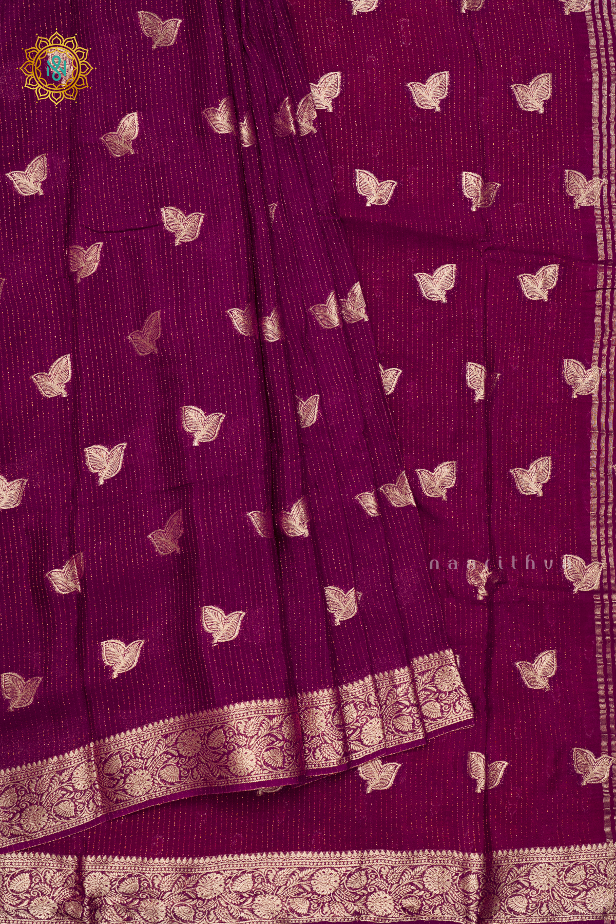 WINE WITH YELLOW - SEMI GEORGETTE