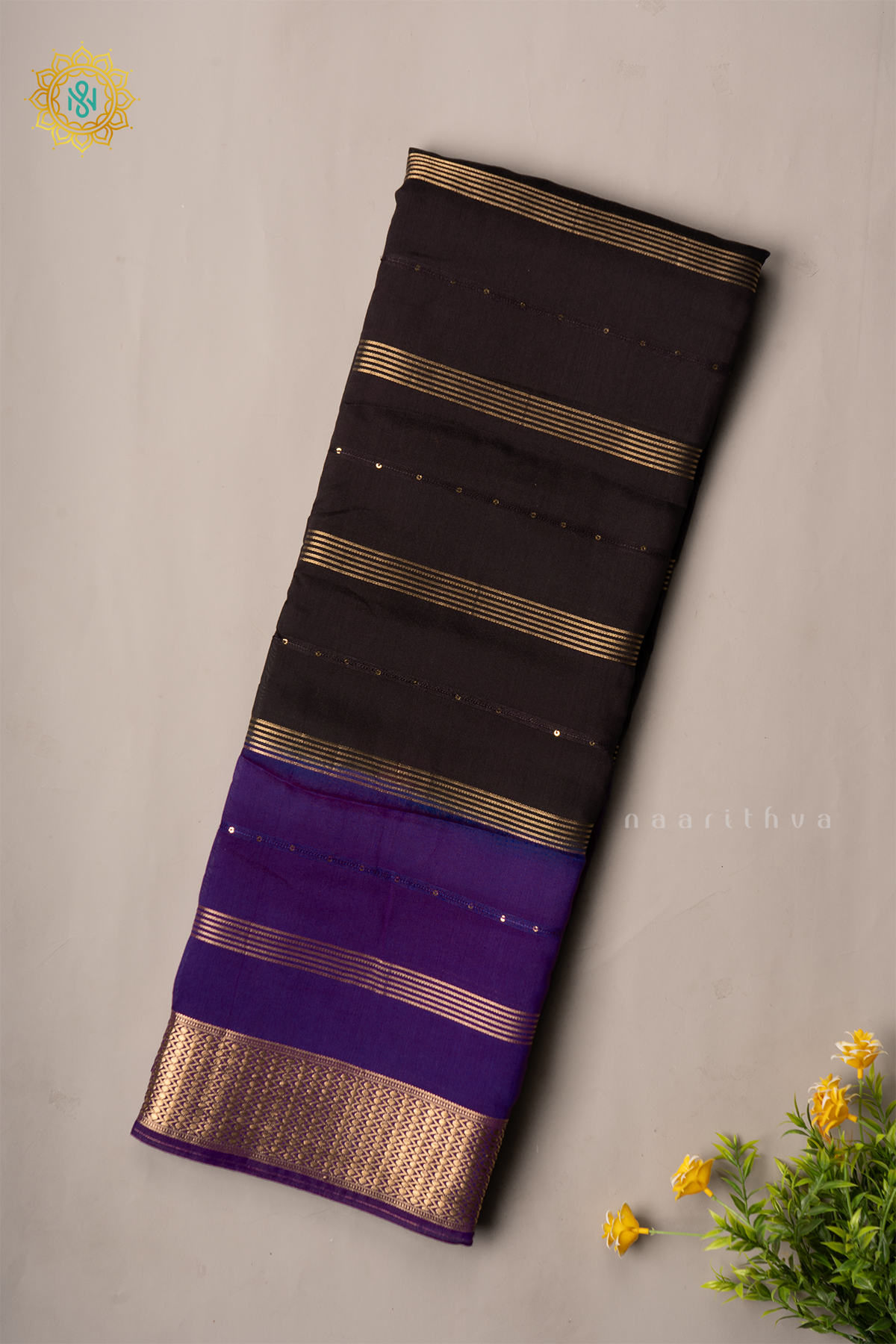 BLACK WITH PURPLE - BUTTER CREPE