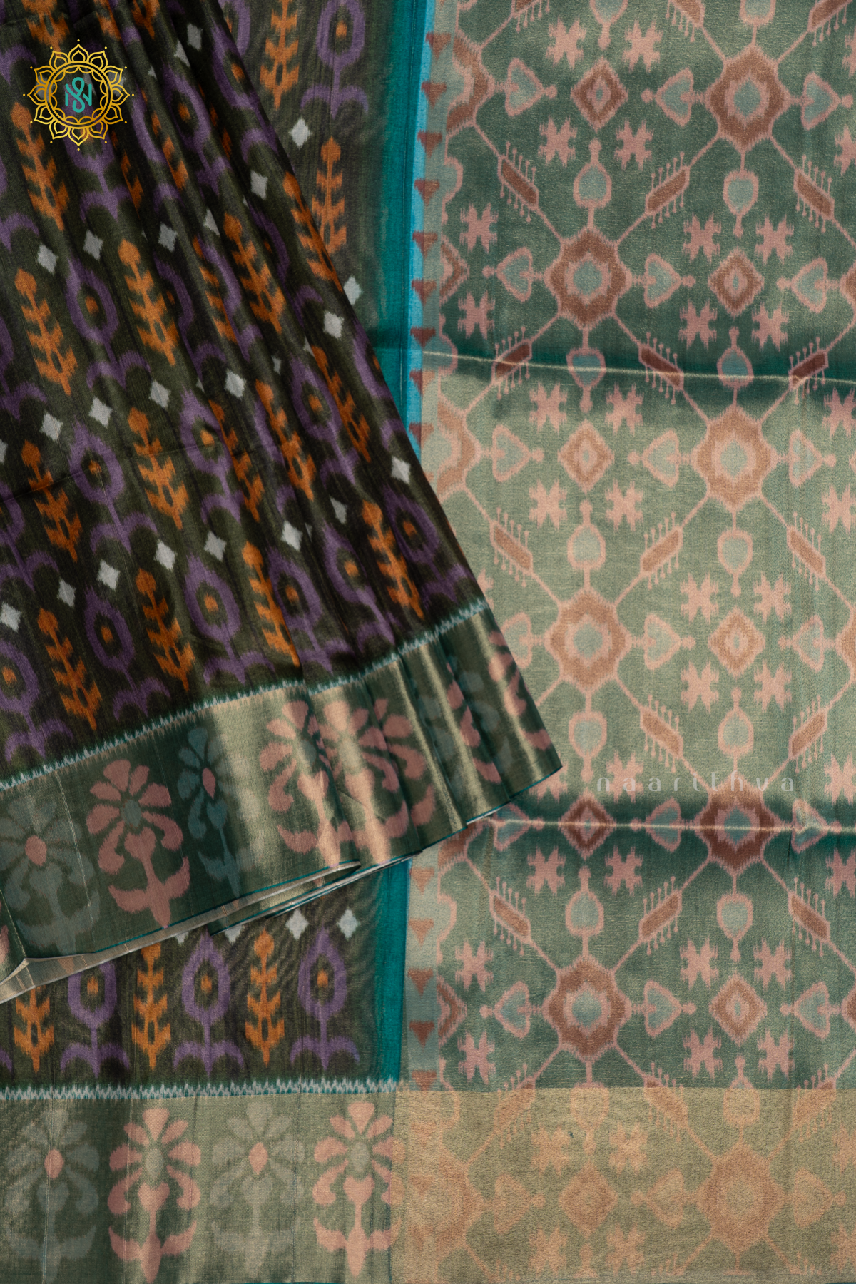 BOTTLE GREEN WITH LIGHT GREEN - KOTHA TUSSAR