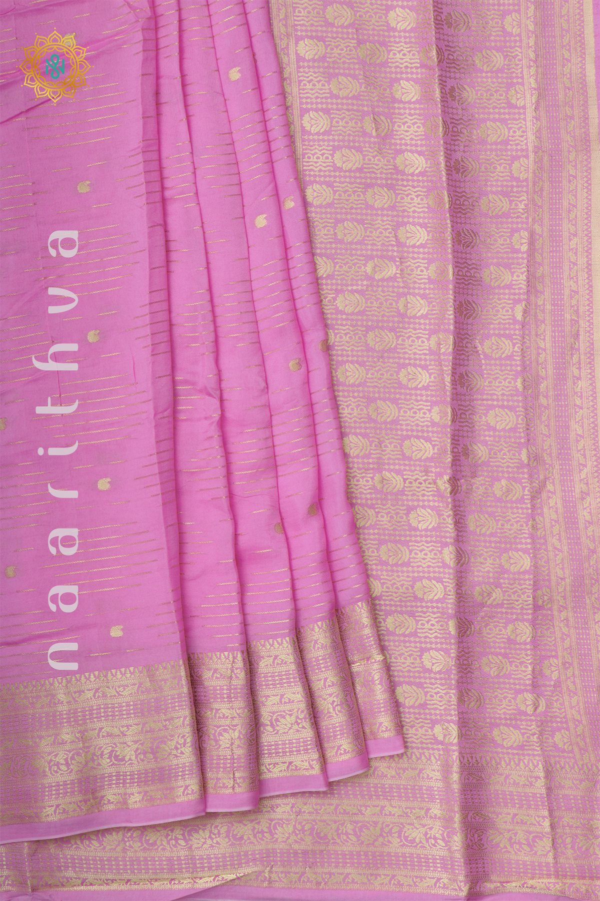 LIGHT PINK WITH RANI PINK - DOLA SILK