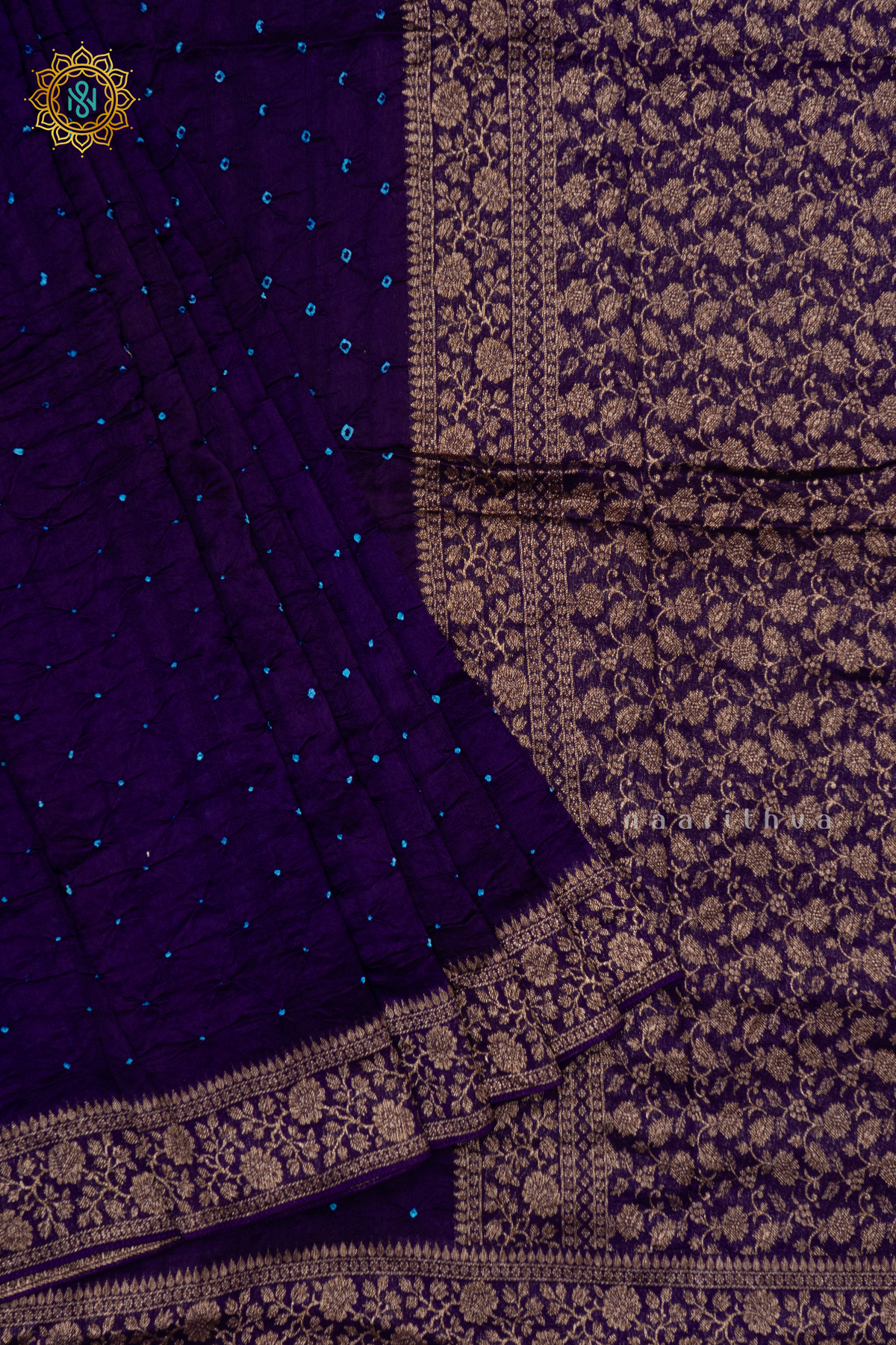 PURPLE - SEMI TUSSAR WITH TIE & DYE