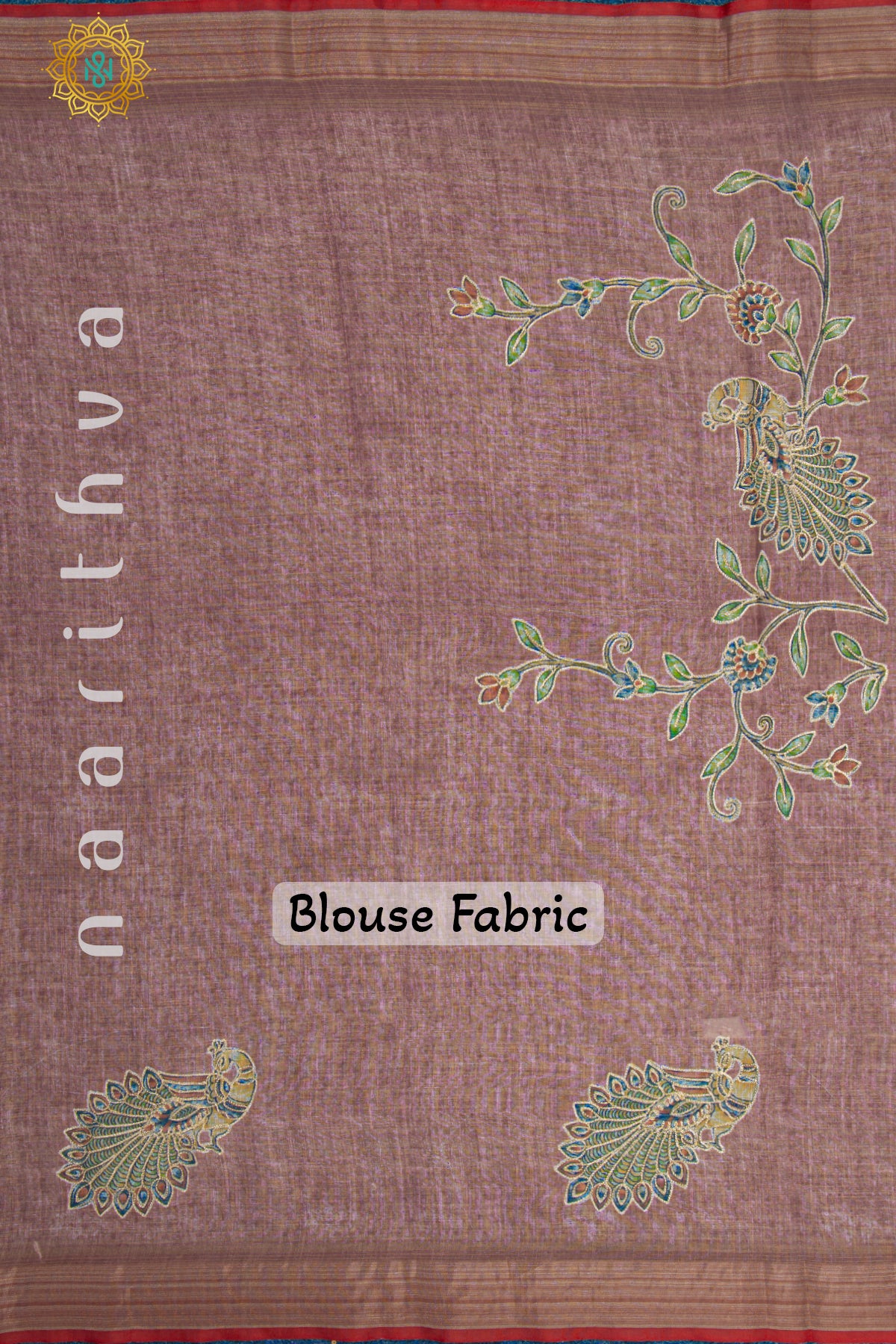 PEACH - KALAMKARI LINEN TISSUE