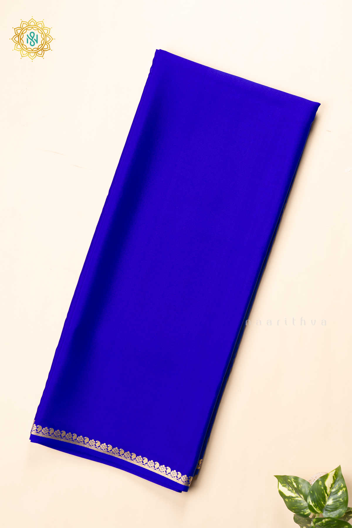 ROYAL BLUE - PURE MYSORE CREPE SILK