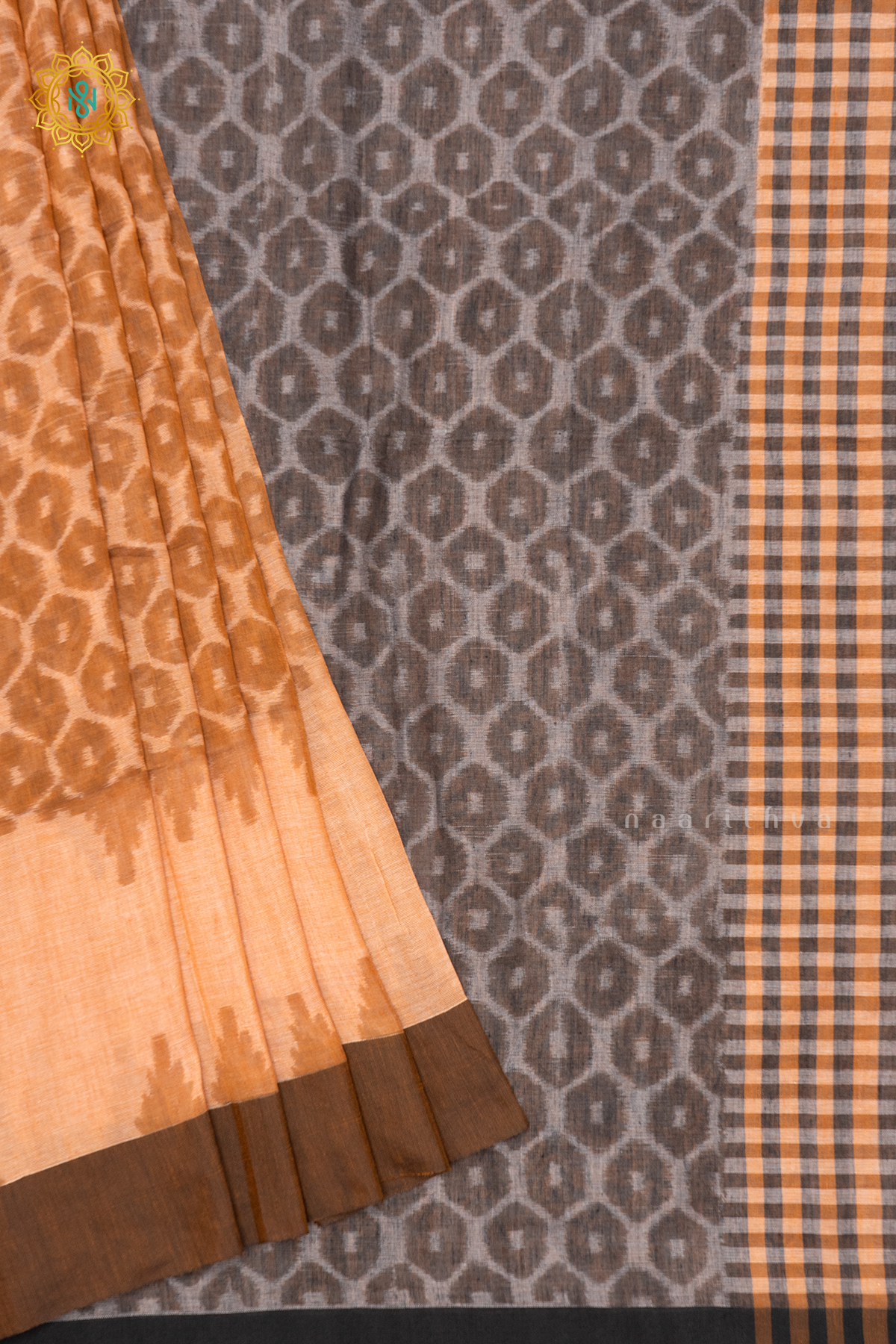 ORANGE WITH BLACK - MUL COTTON