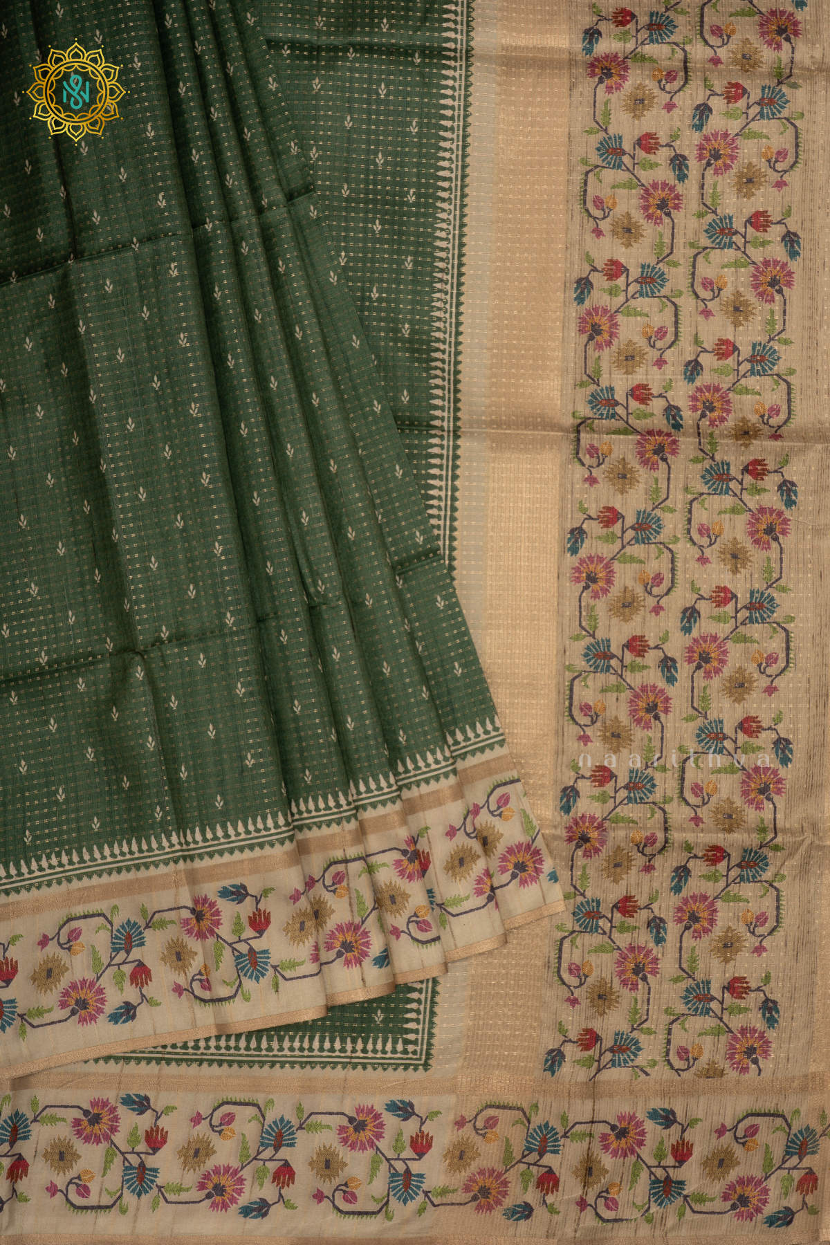 GREEN - SEMI TUSSAR SILK