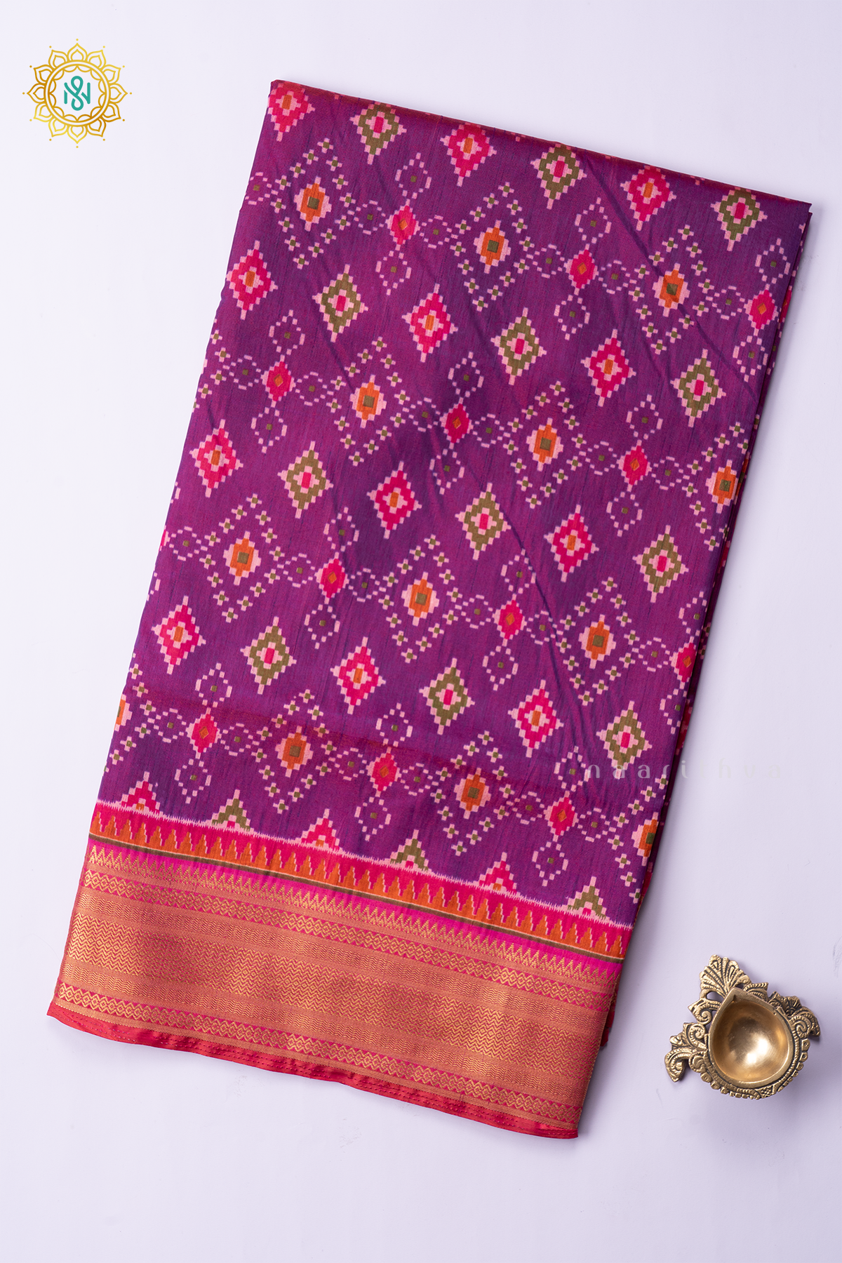 DUAL SHADE OF MAGENTA WITH PINK - SEMI PATOLA SILK