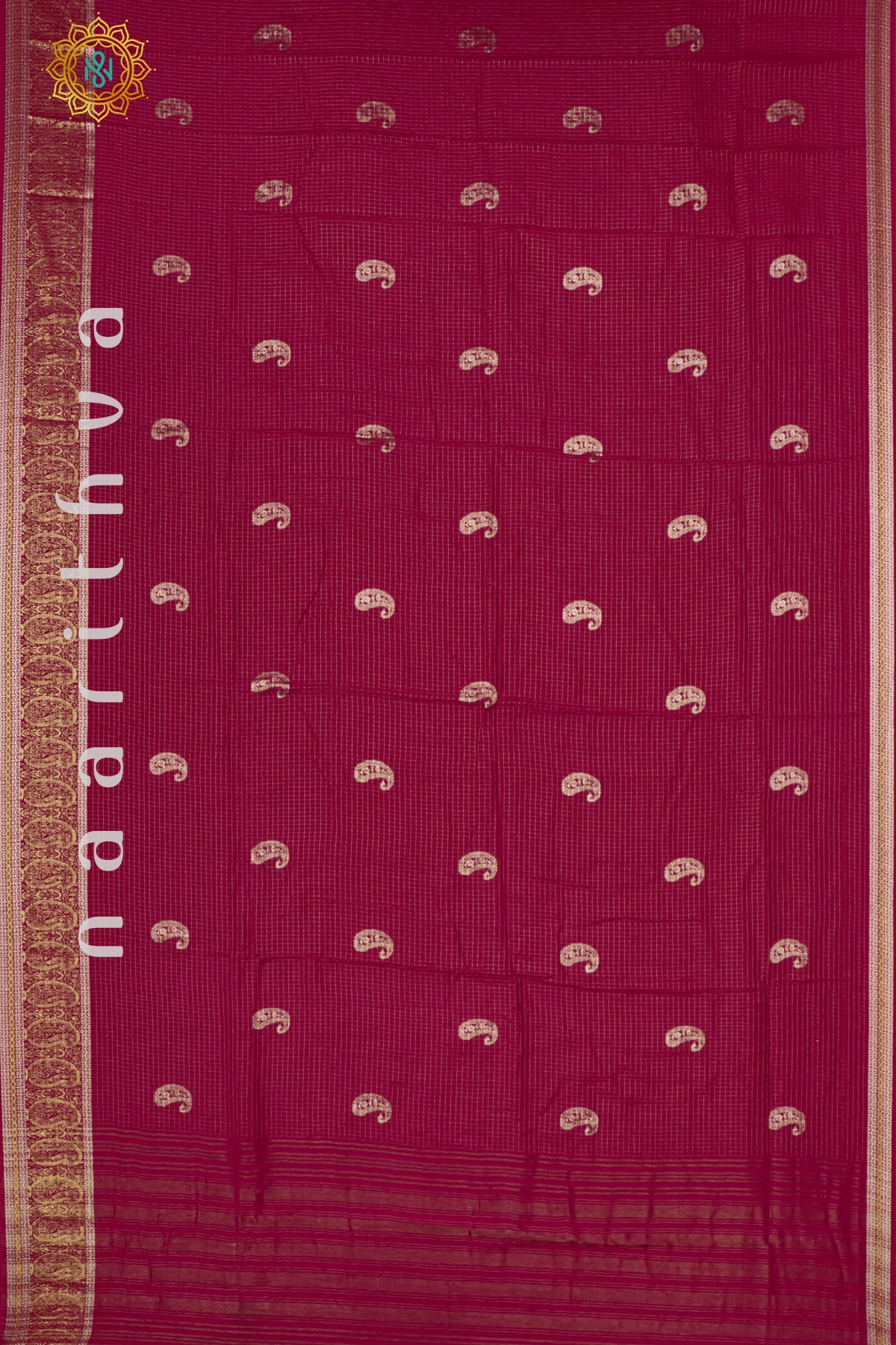PINK WITH PEACOCK BLUE - DOLA SILK