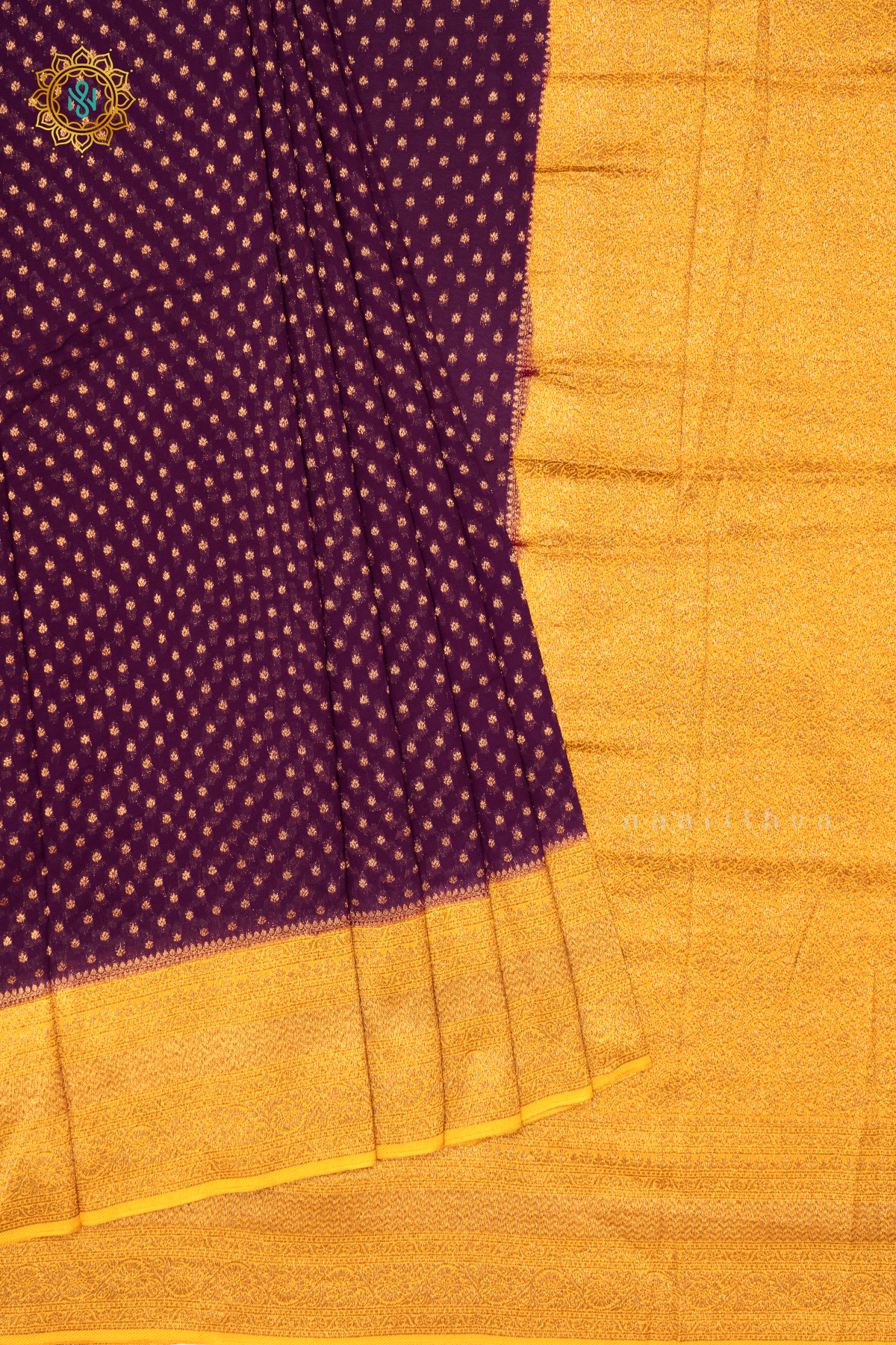 WINE WITH YELLOW - SEMI GEORGETTE