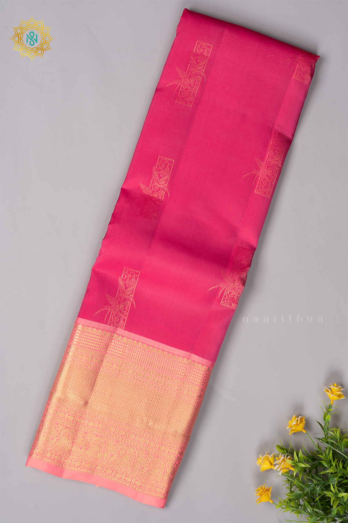 PINK WITH PEACH - KANJIVARAM PURE MIX