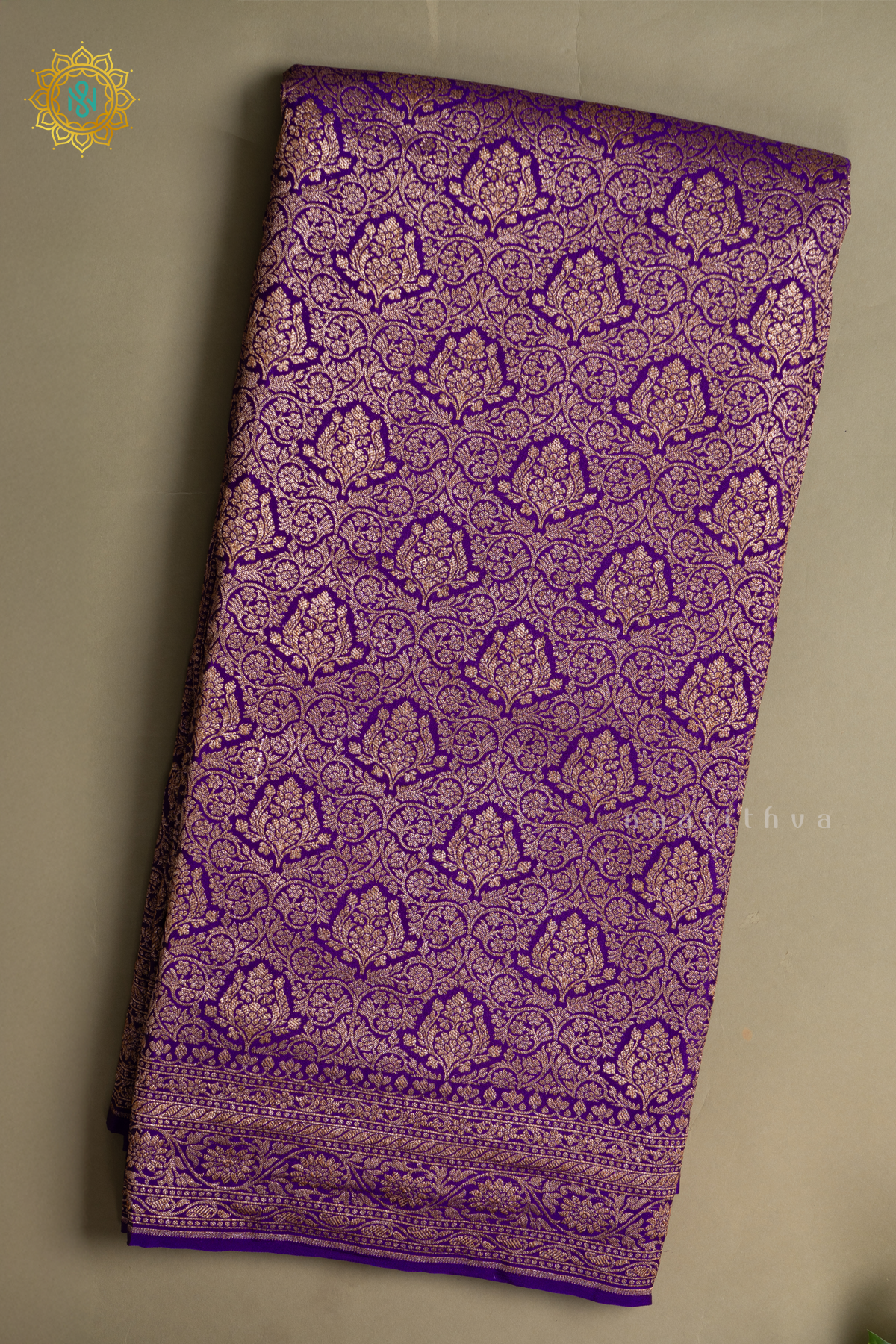 VIOLET - PURE BANARASI CREPE