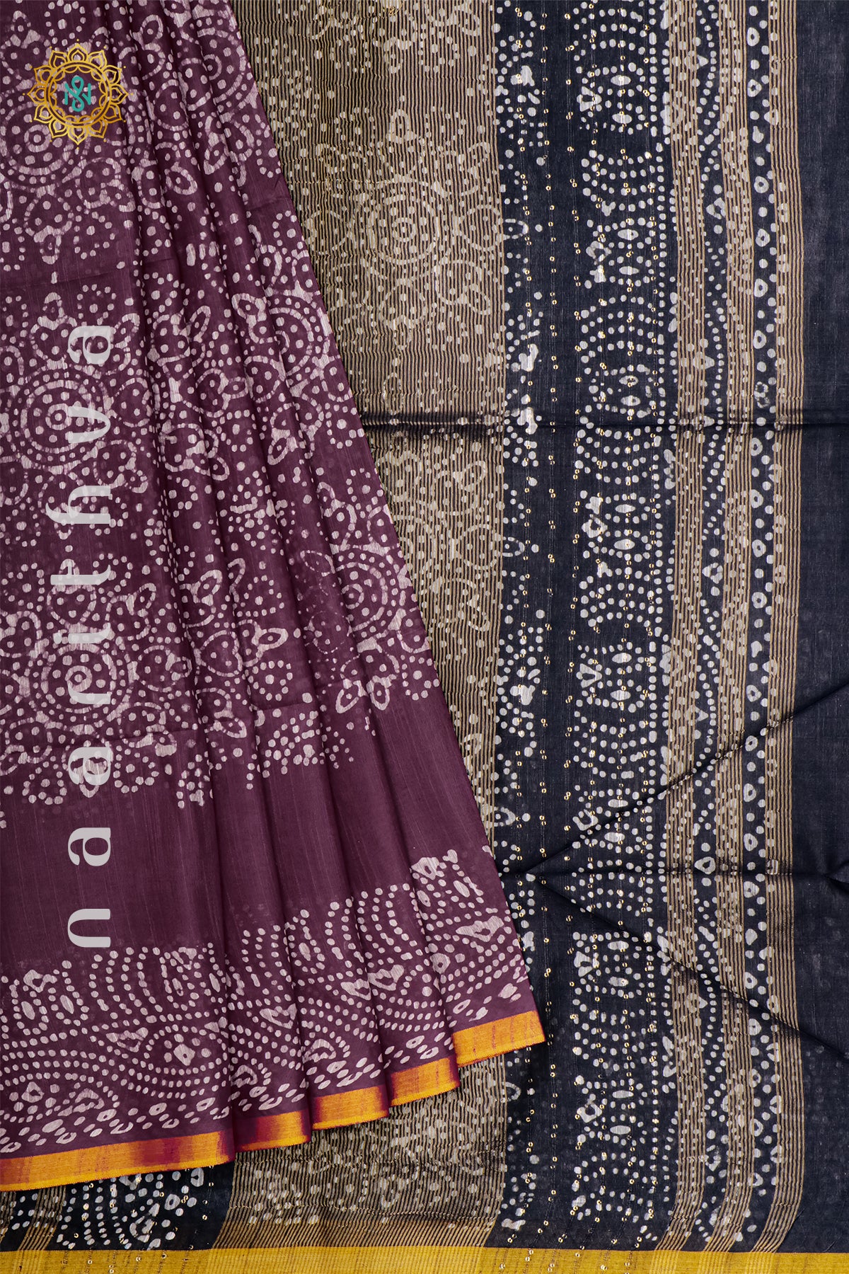 MAROON WITH BLACK - SLUB COTTON