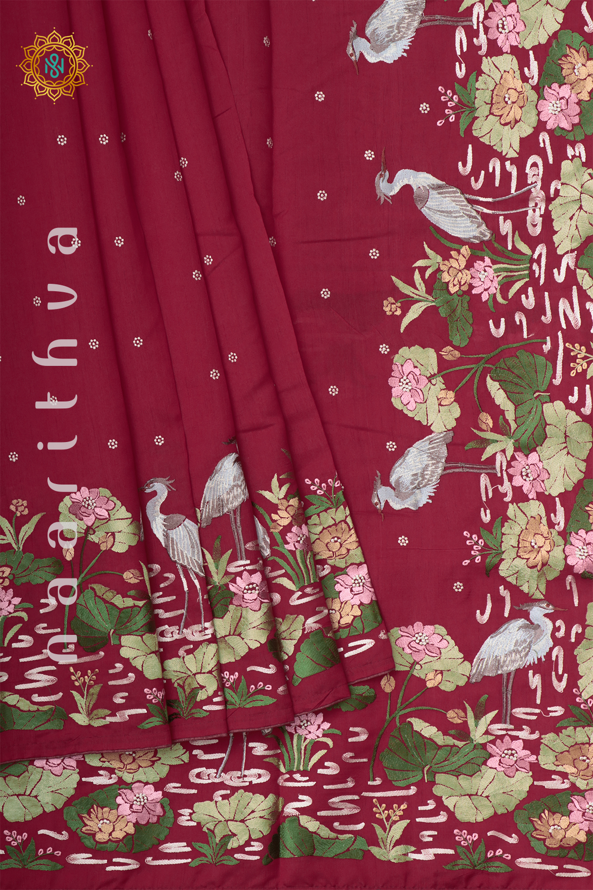 RED - SEMI TUSSAR SILK