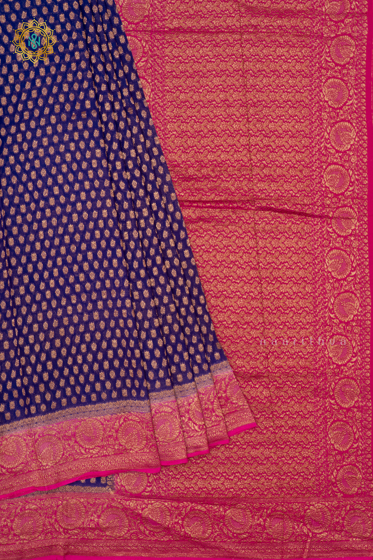 PURPLE WITH PINK - SEMI GEORGETTE