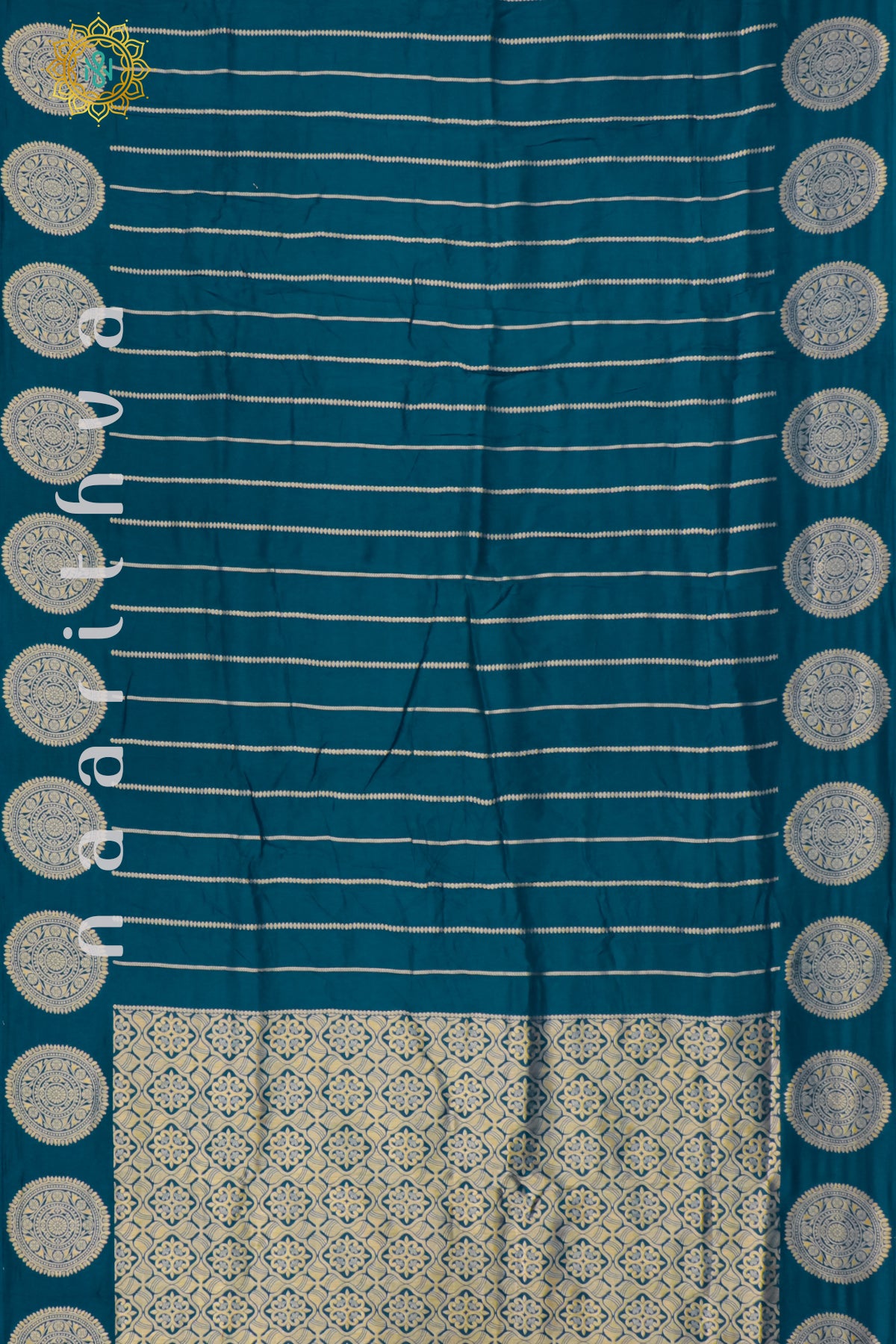 PEACOCK BLUE WITH PINK - DOLA SILK