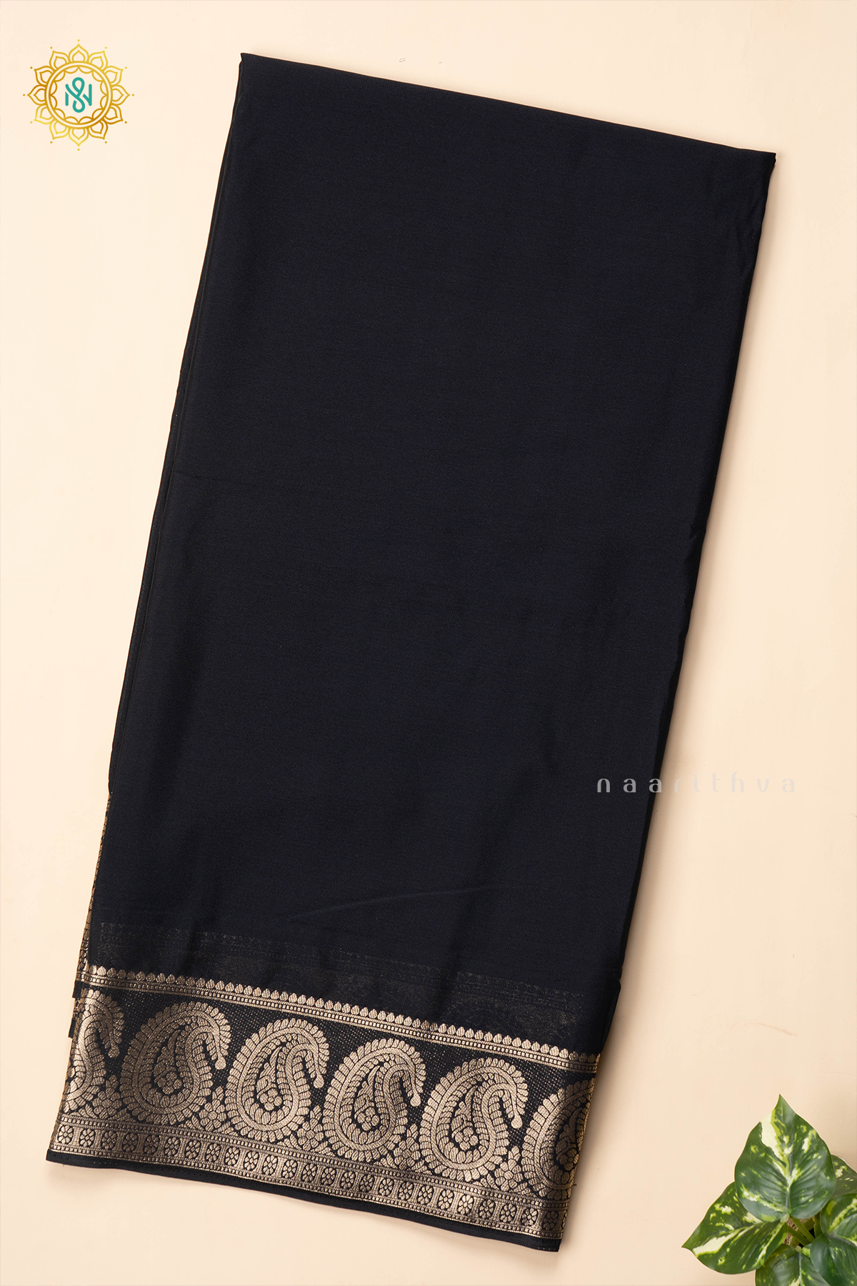BLACK - SEMI MYSORE CREPE SILK