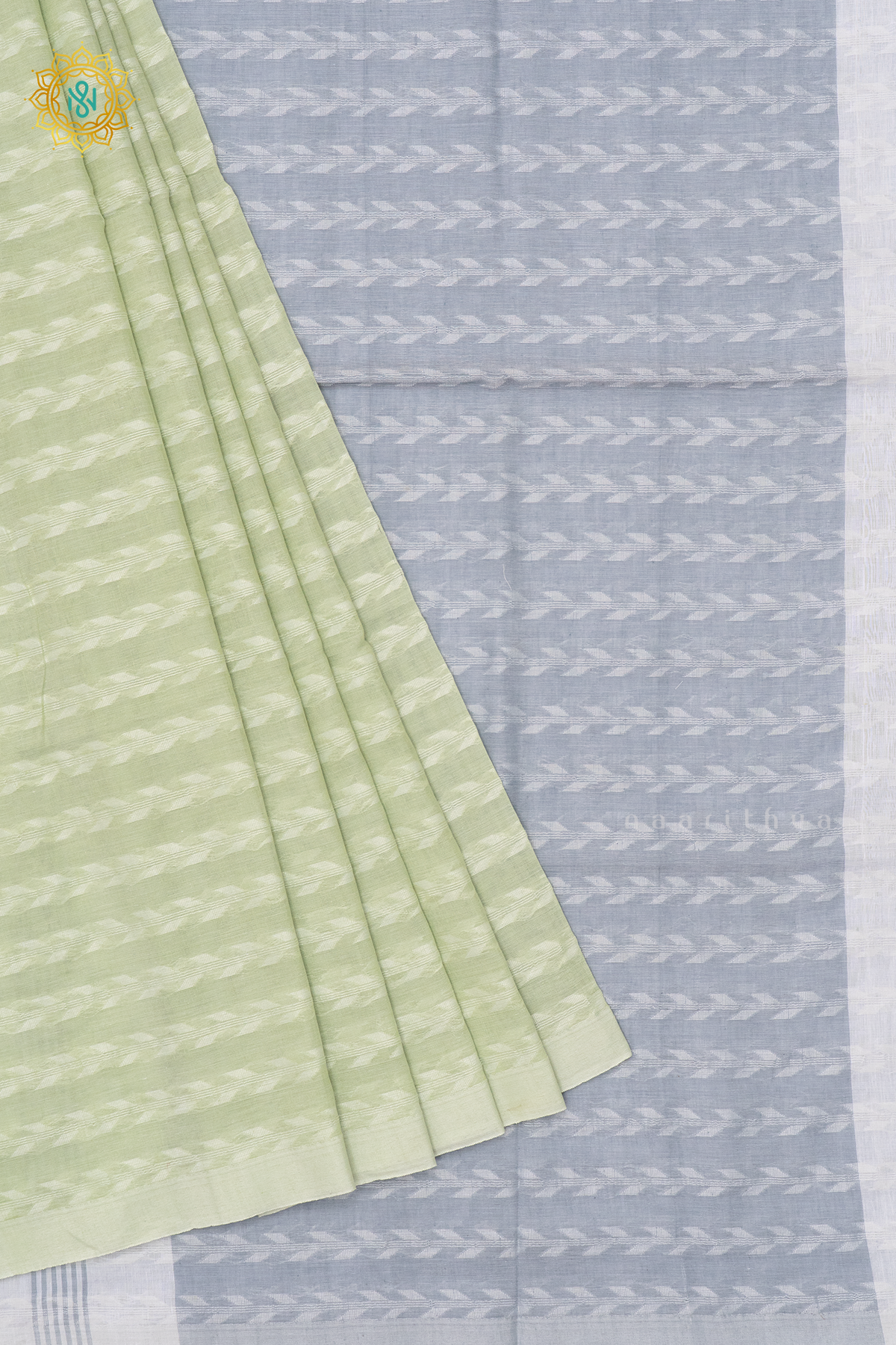 PISTA GREEN WITH GREY - MUL COTTON
