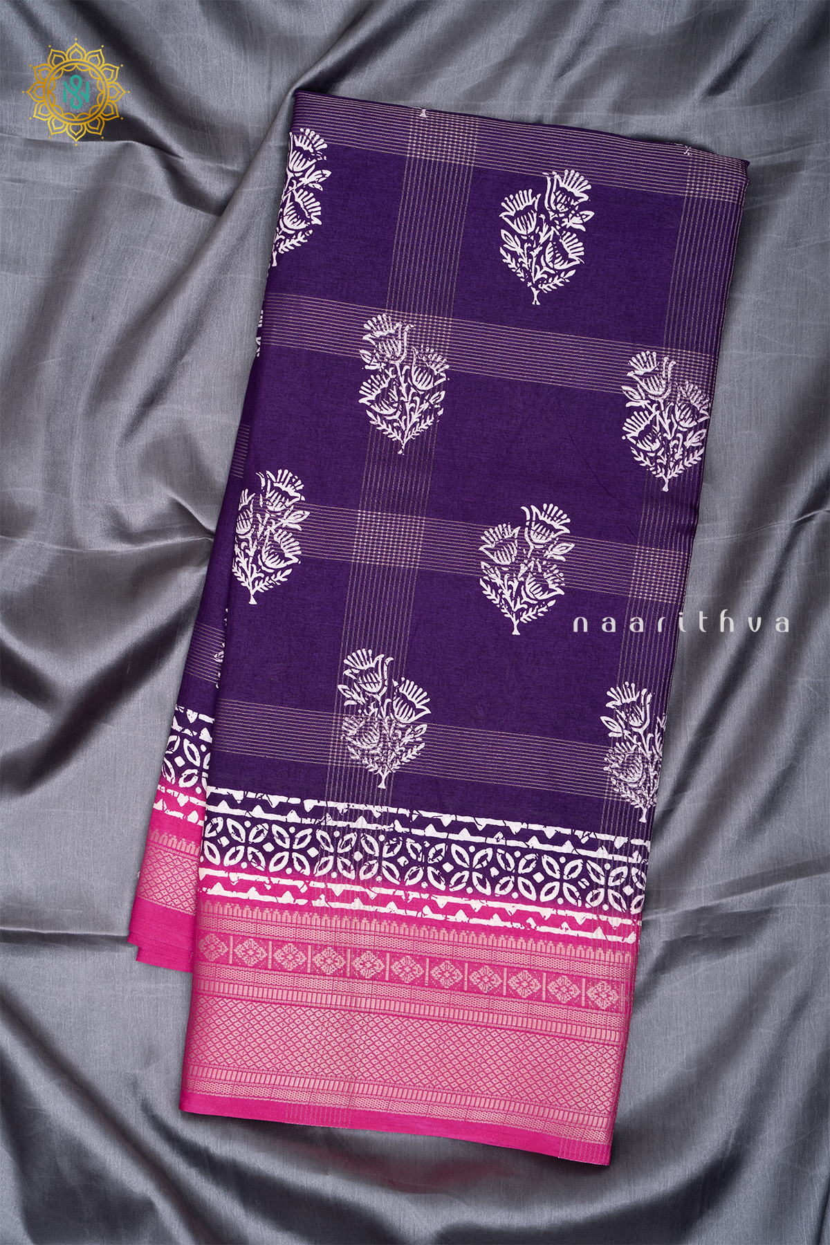 PURPLE WITH PINK - DOLA SILK