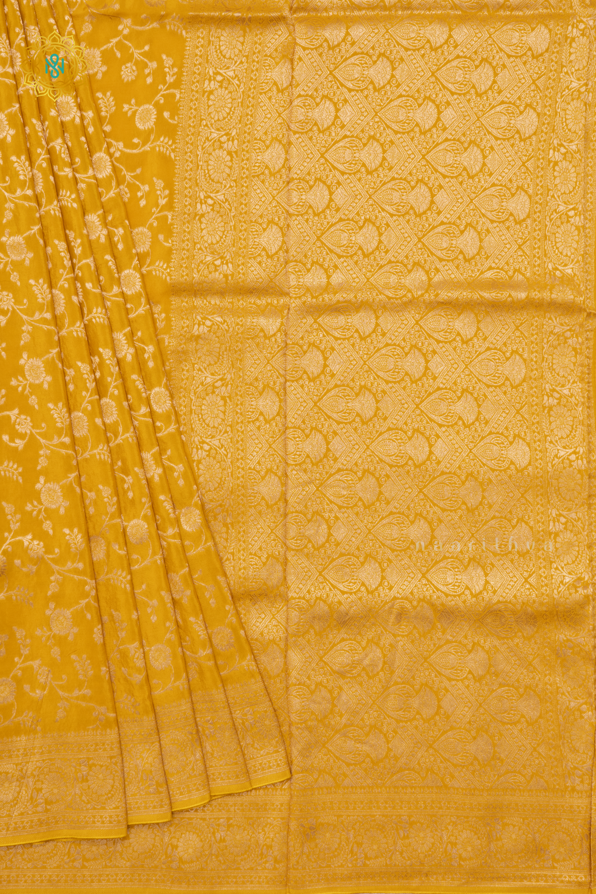 YELLOW - SEMI BANARASI CREPE