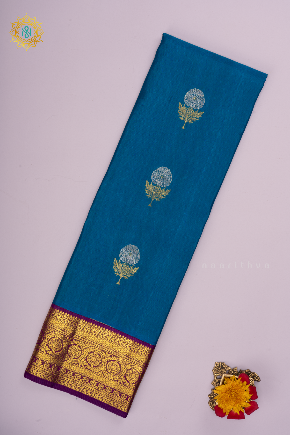 BLUE WITH PURPLE - PURE KANJIVARAM SILK