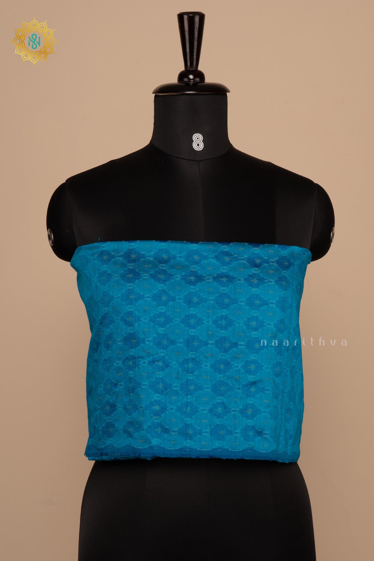 Blue Ikkat Pure Silk Bit All-Over Ikat-Woven Body