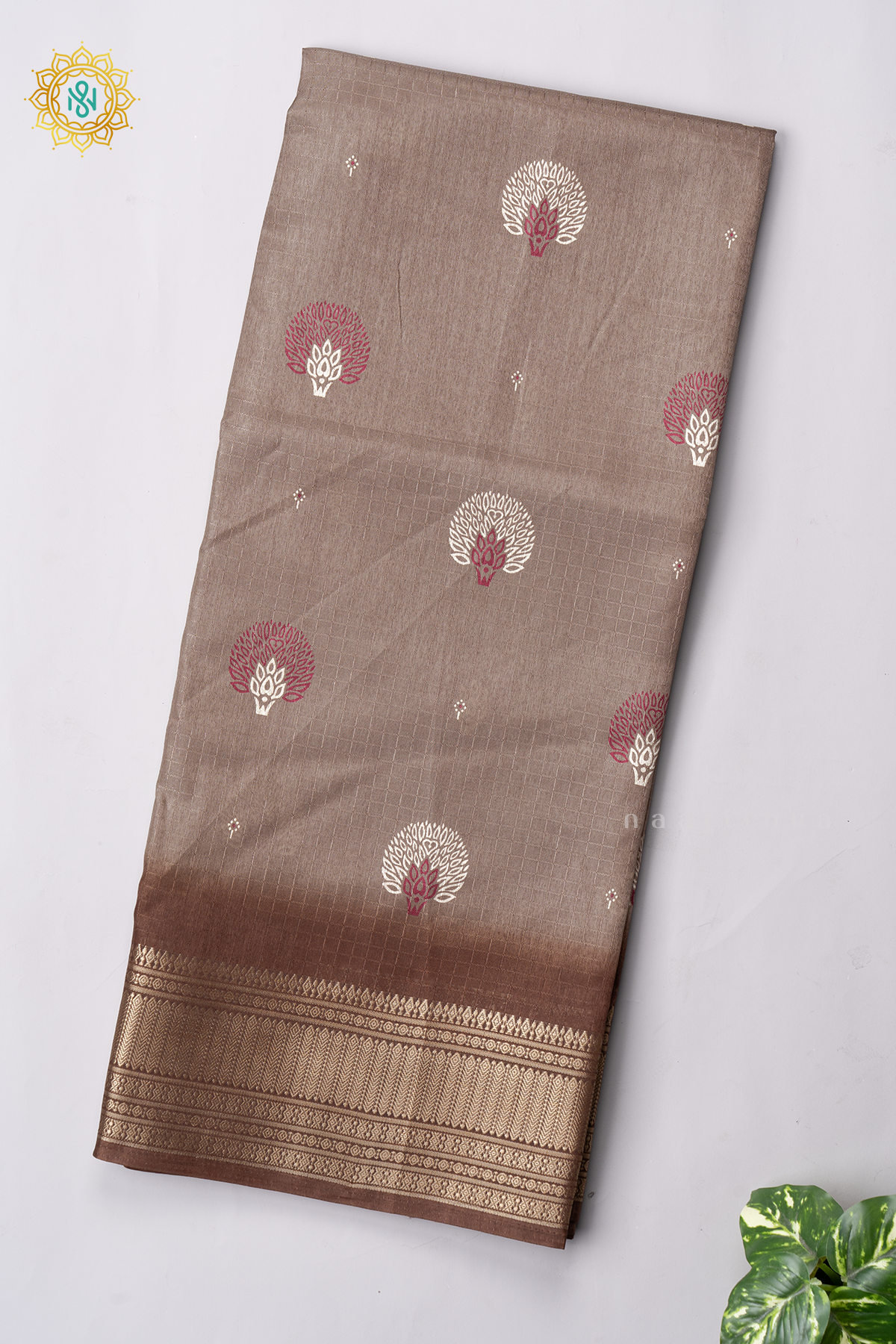 GREY WITH BROWN - DOLA SILK