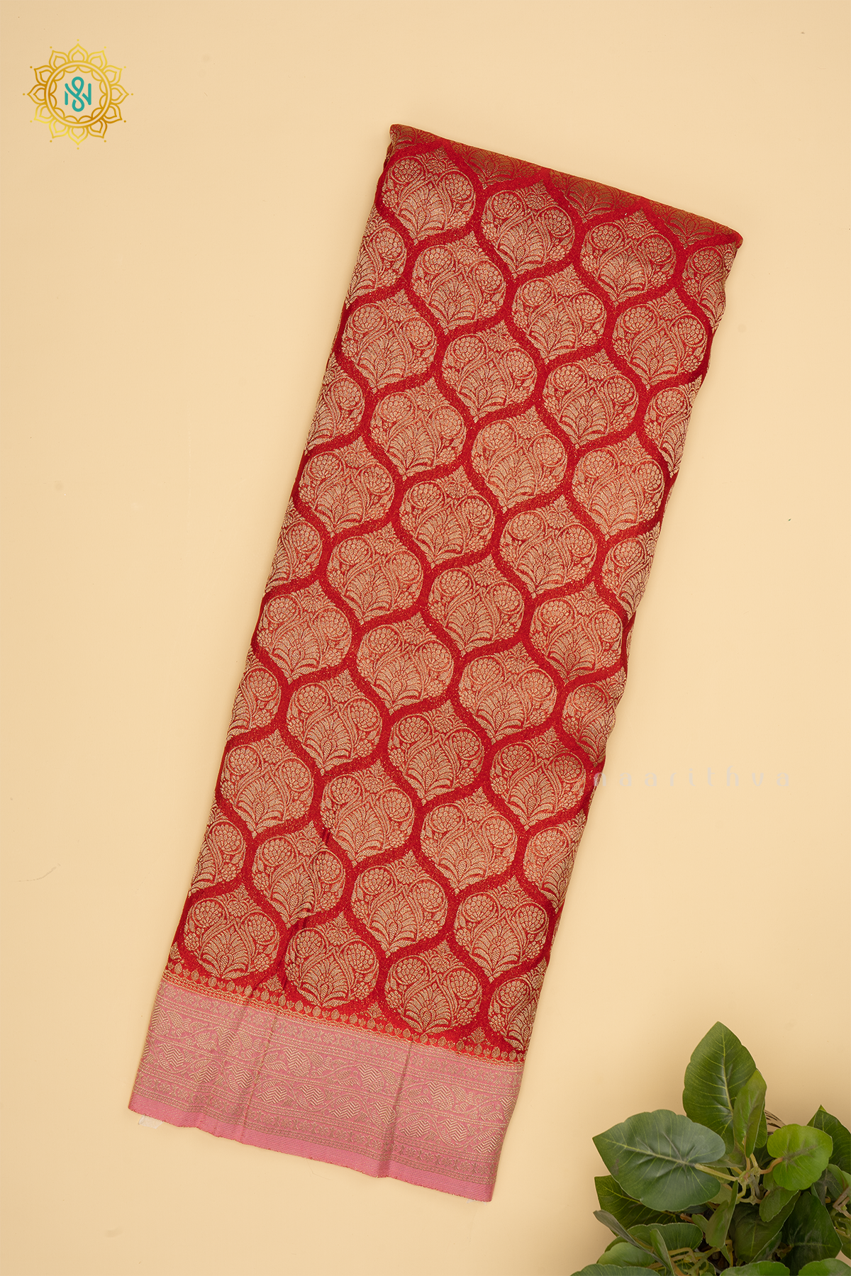 RED WITH PINK - SEMI CHIFFON GEORGETTE