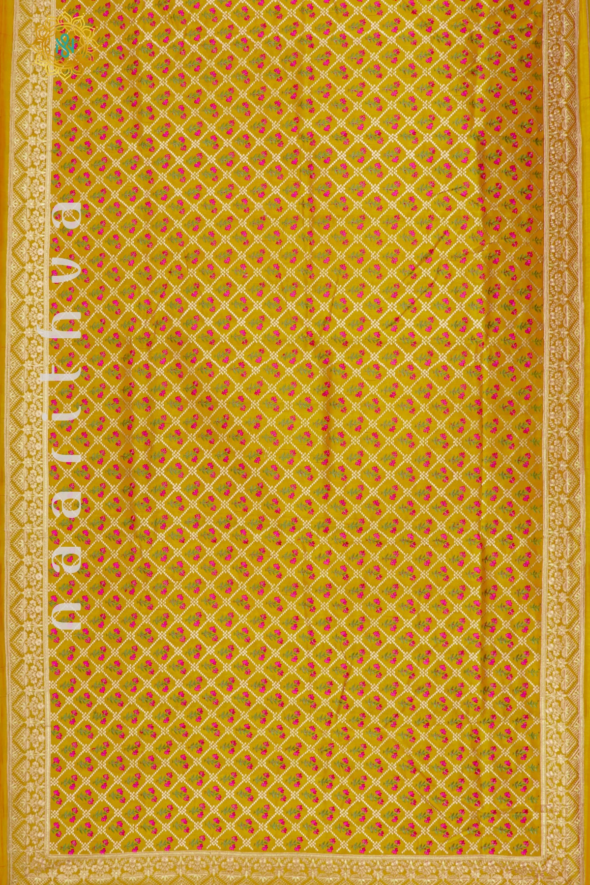 YELLOW - SEMI TUSSAR SILK WITH EMBROIDERY