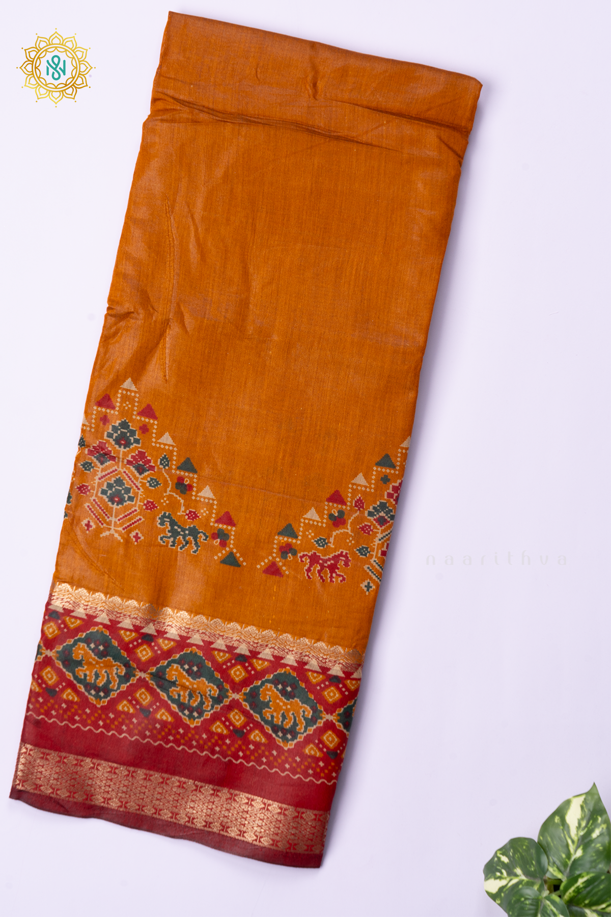 MUSTARD WITH RED - SOFT COTTON